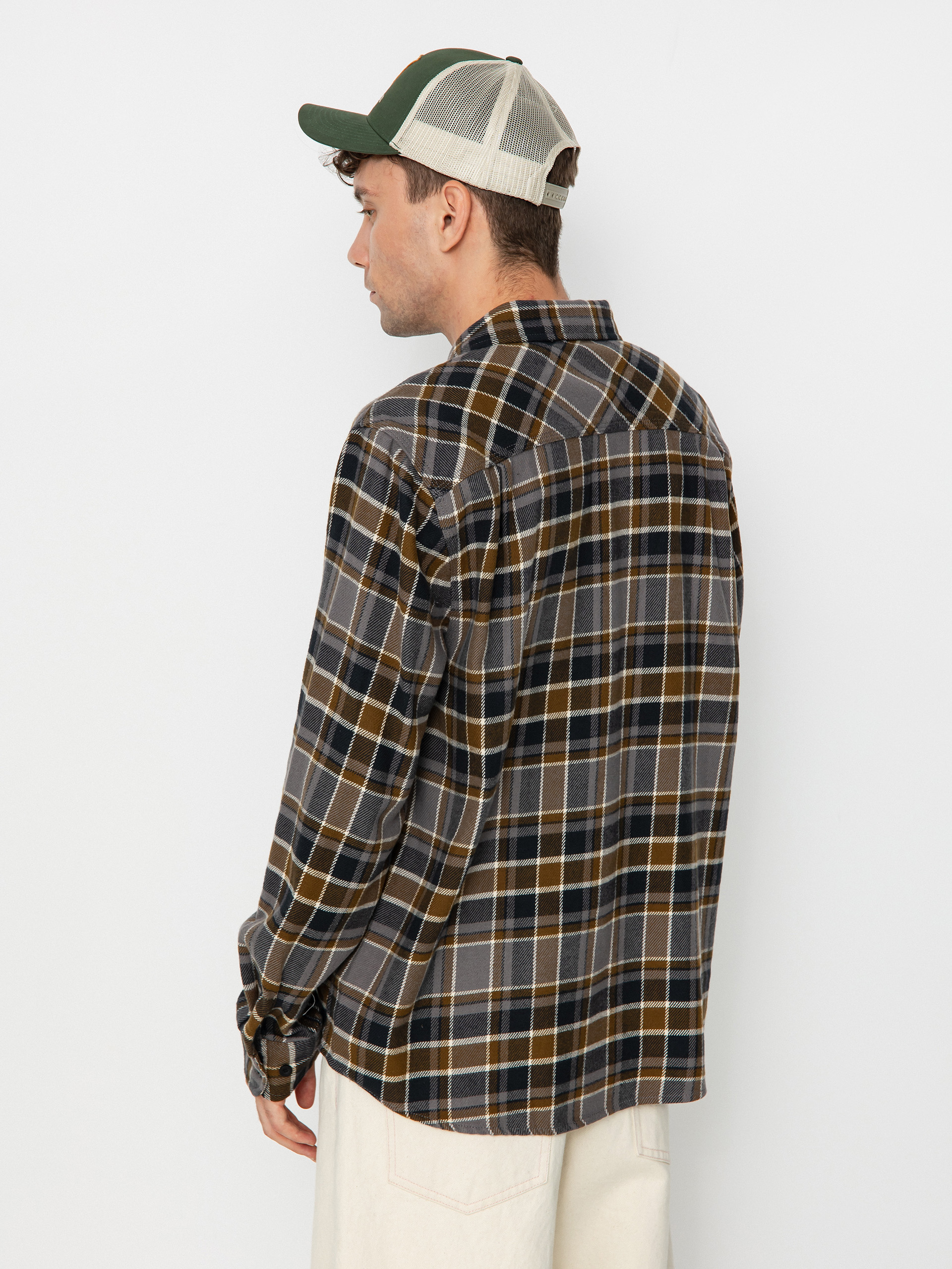 Koszula Brixton Bowery Flannel Ls (black/desert palm/beige)