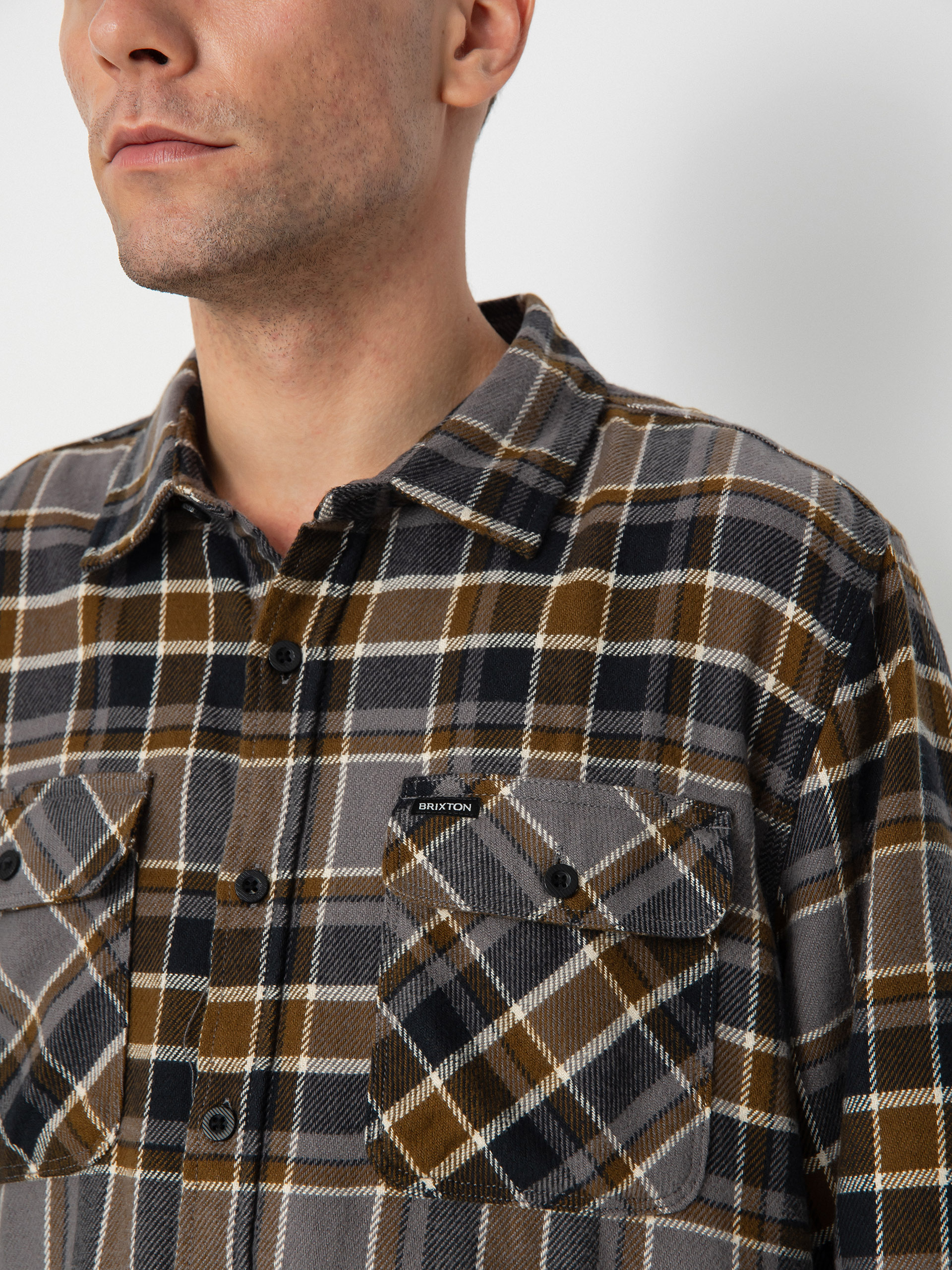 Koszula Brixton Bowery Flannel Ls (black/desert palm/beige)