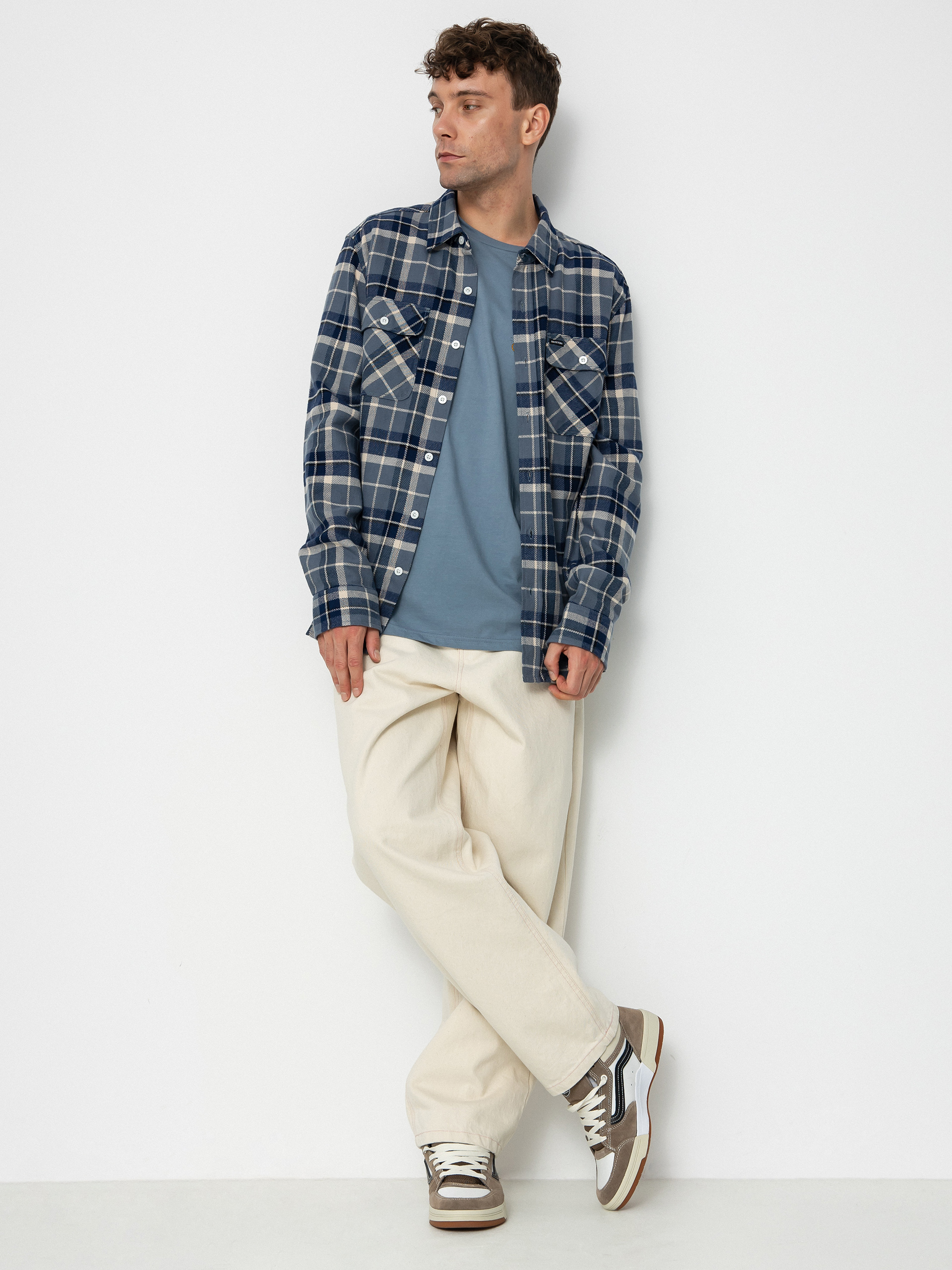 Koszula Brixton Bowery Flannel Ls (flint blue/twilight blue/beige)