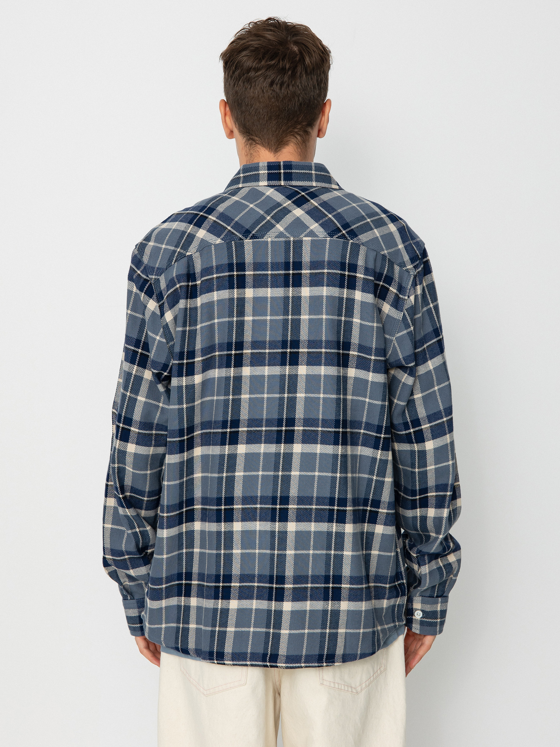 Koszula Brixton Bowery Flannel Ls (flint blue/twilight blue/beige)