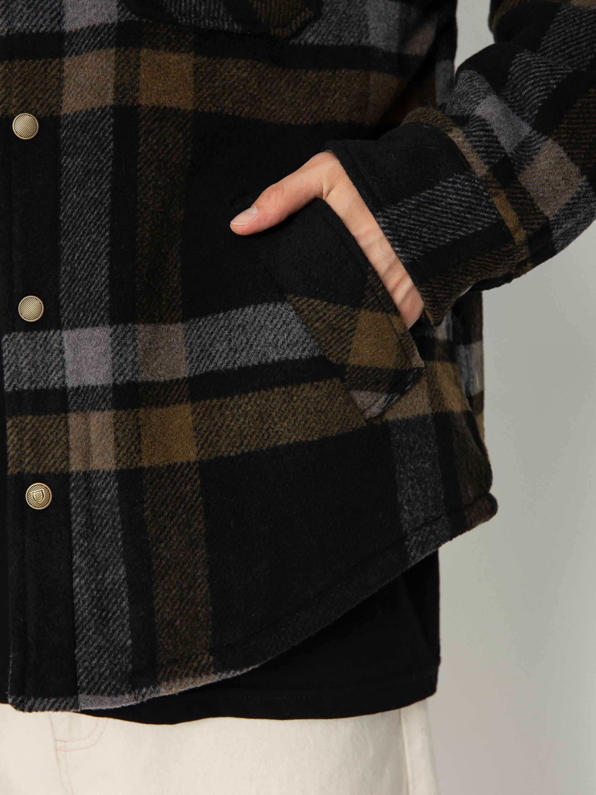 Kurtka Brixton Durham Lined (black/charcoal/desert palm)