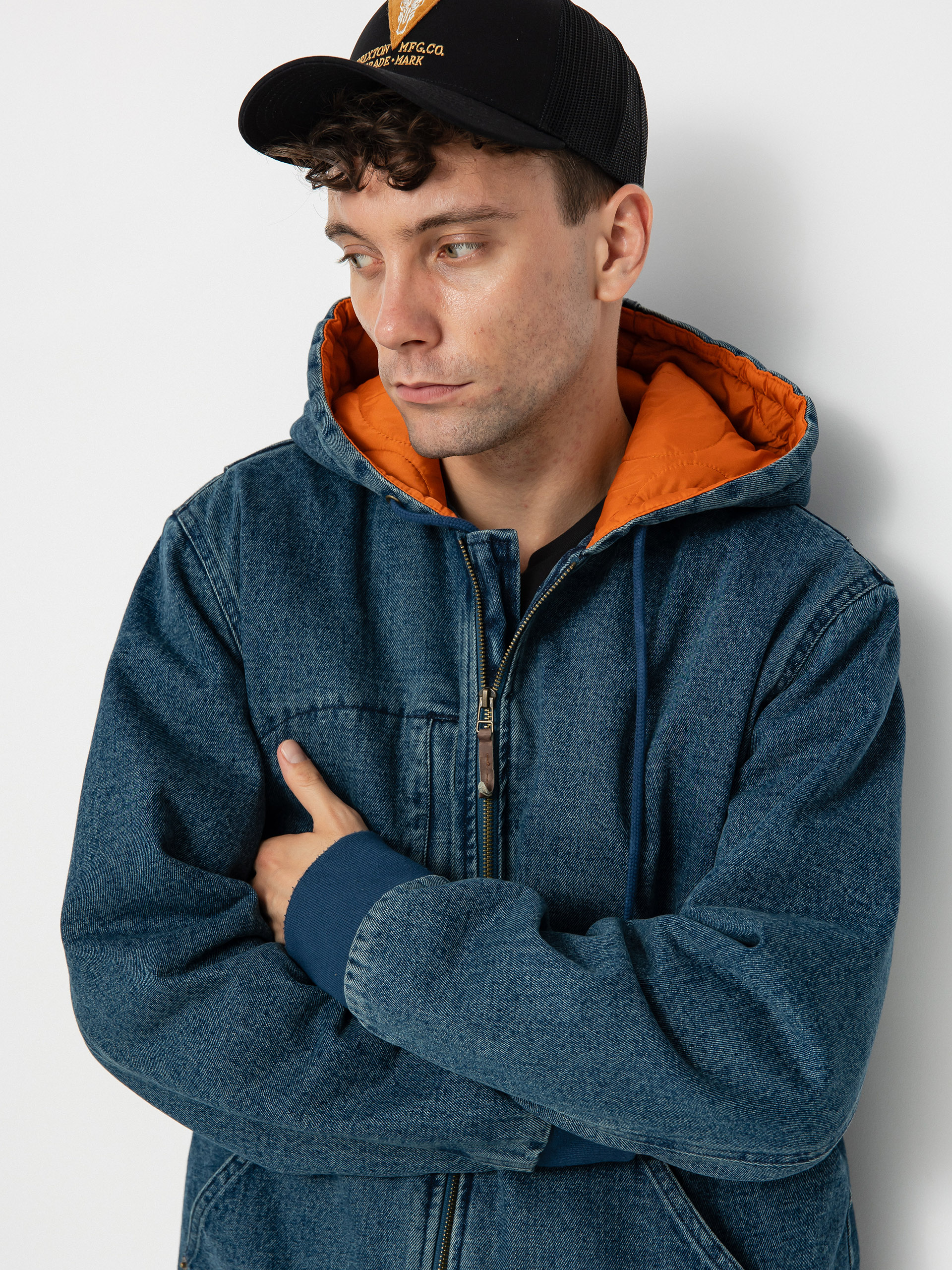 Kurtka Brixton Builders ZHD (medium wash indigo)