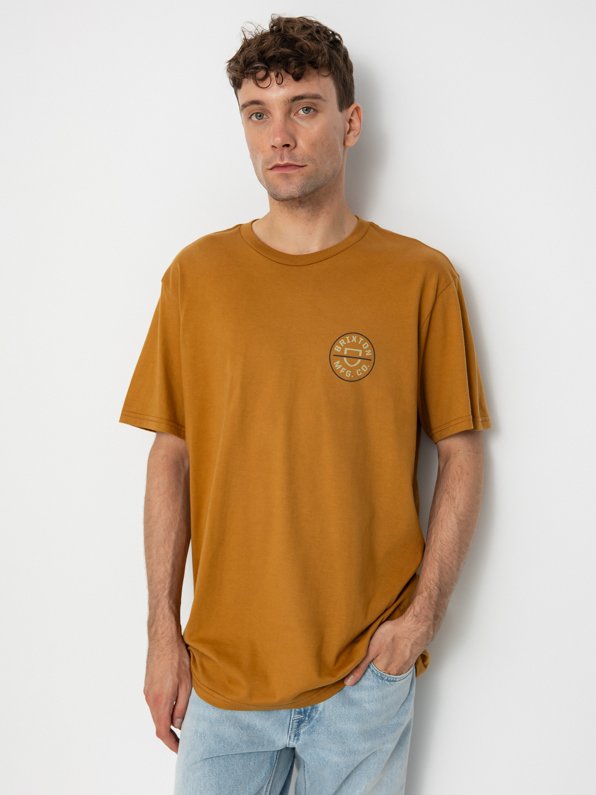 T-shirt Brixton Crest II Stt (golden brown/sand/ombre blue)