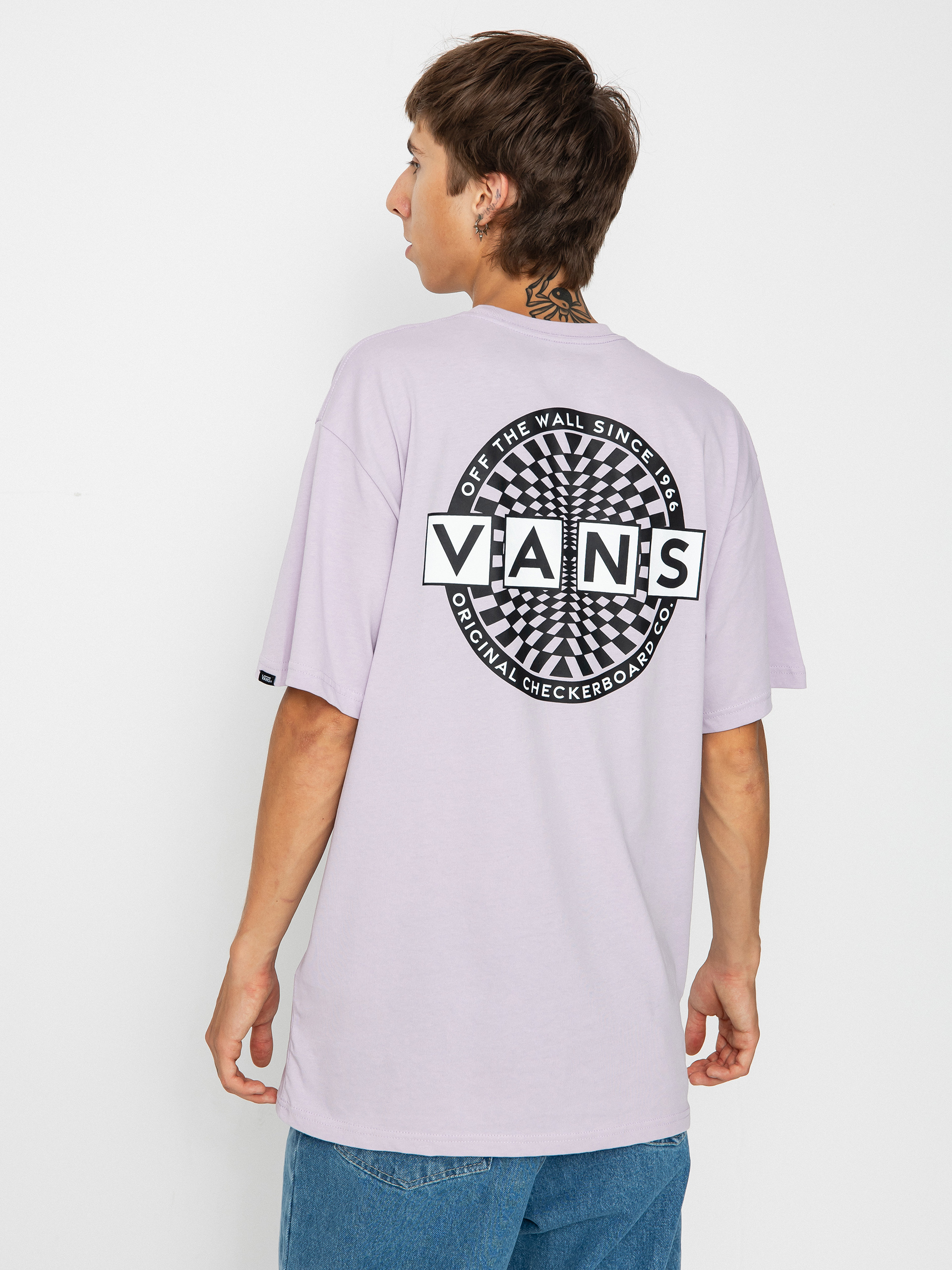 T-shirt Vans Warped Checkerboard Logo (lavender frost)