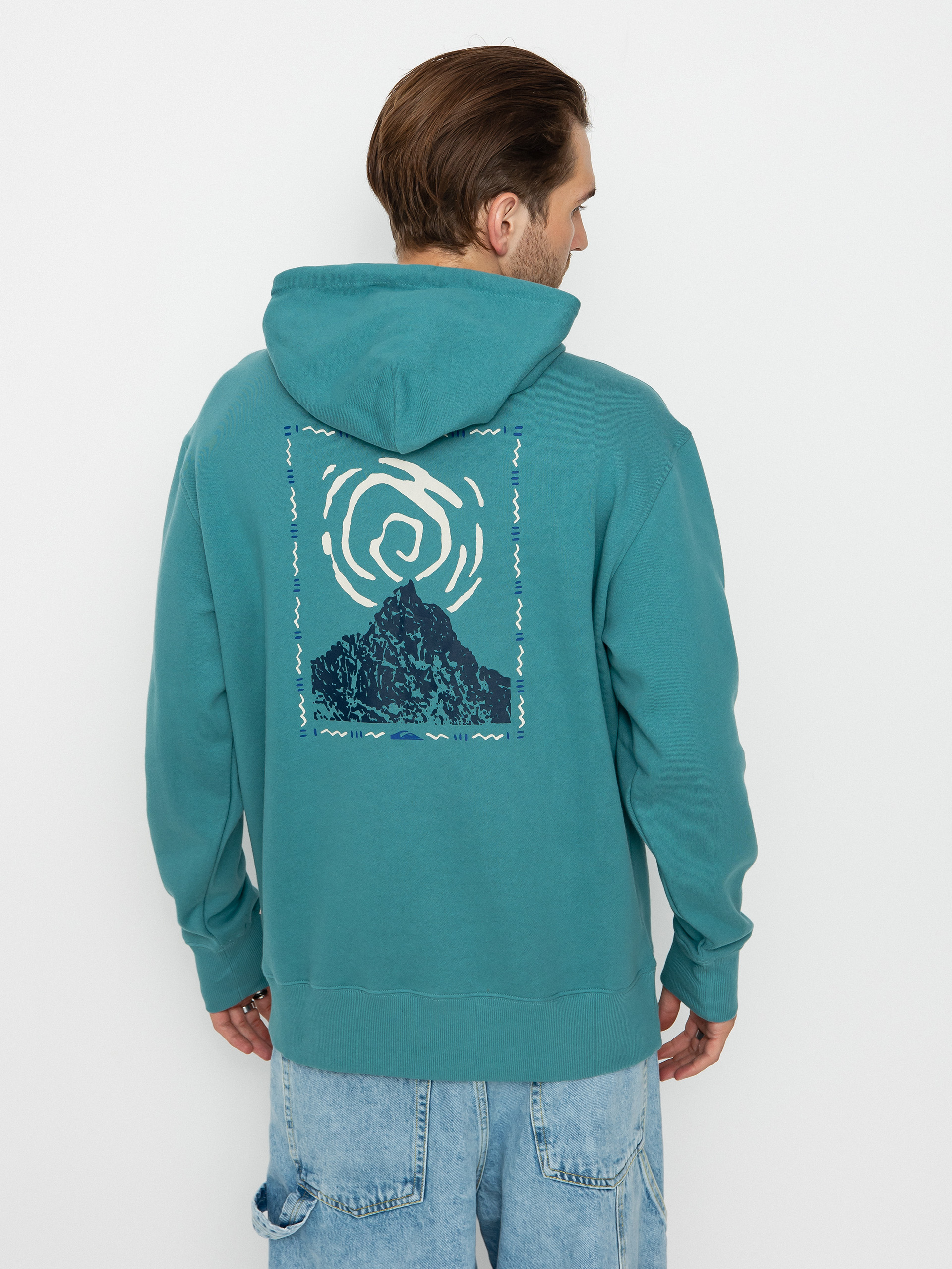 Bluza z kapturem Quiksilver Moonlit Mountai HD (brittany blue)