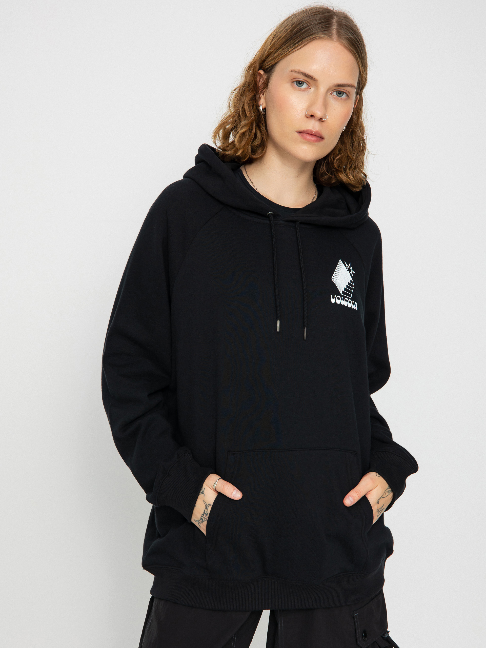 Bluza z kapturem Volcom Truly Stoked Bf HD Wmn (black)