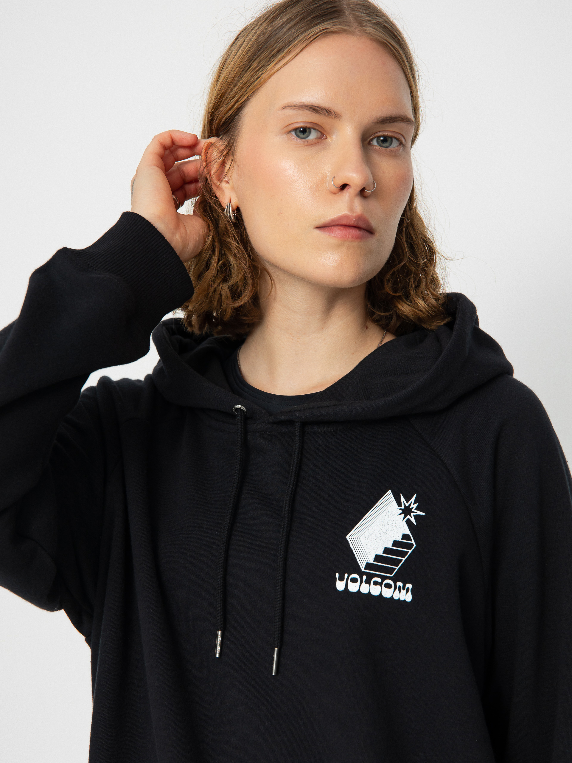 Bluza z kapturem Volcom Truly Stoked Bf HD Wmn (black)