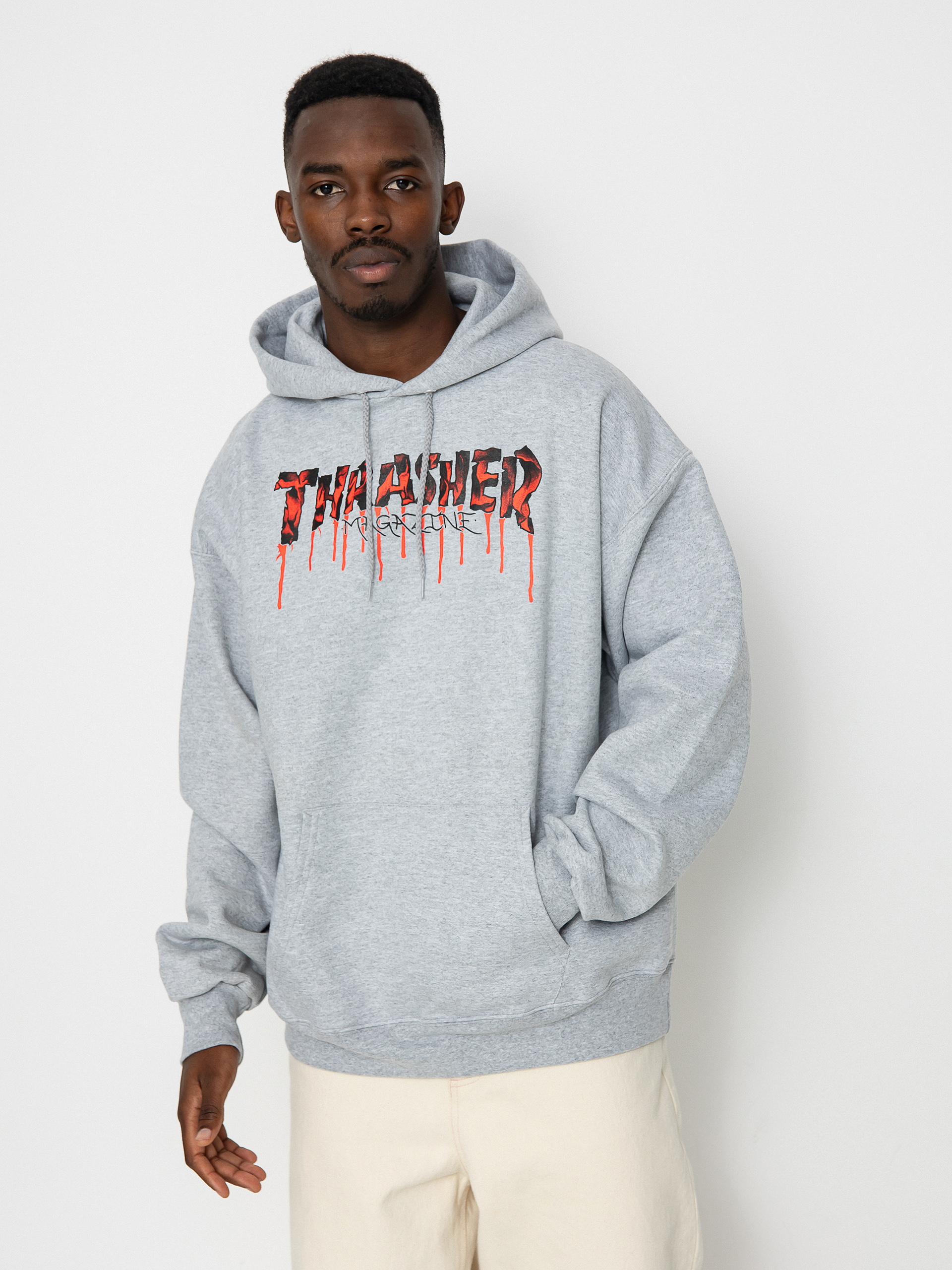 Bluza z kapturem Thrasher Blood Drip HD (grey)