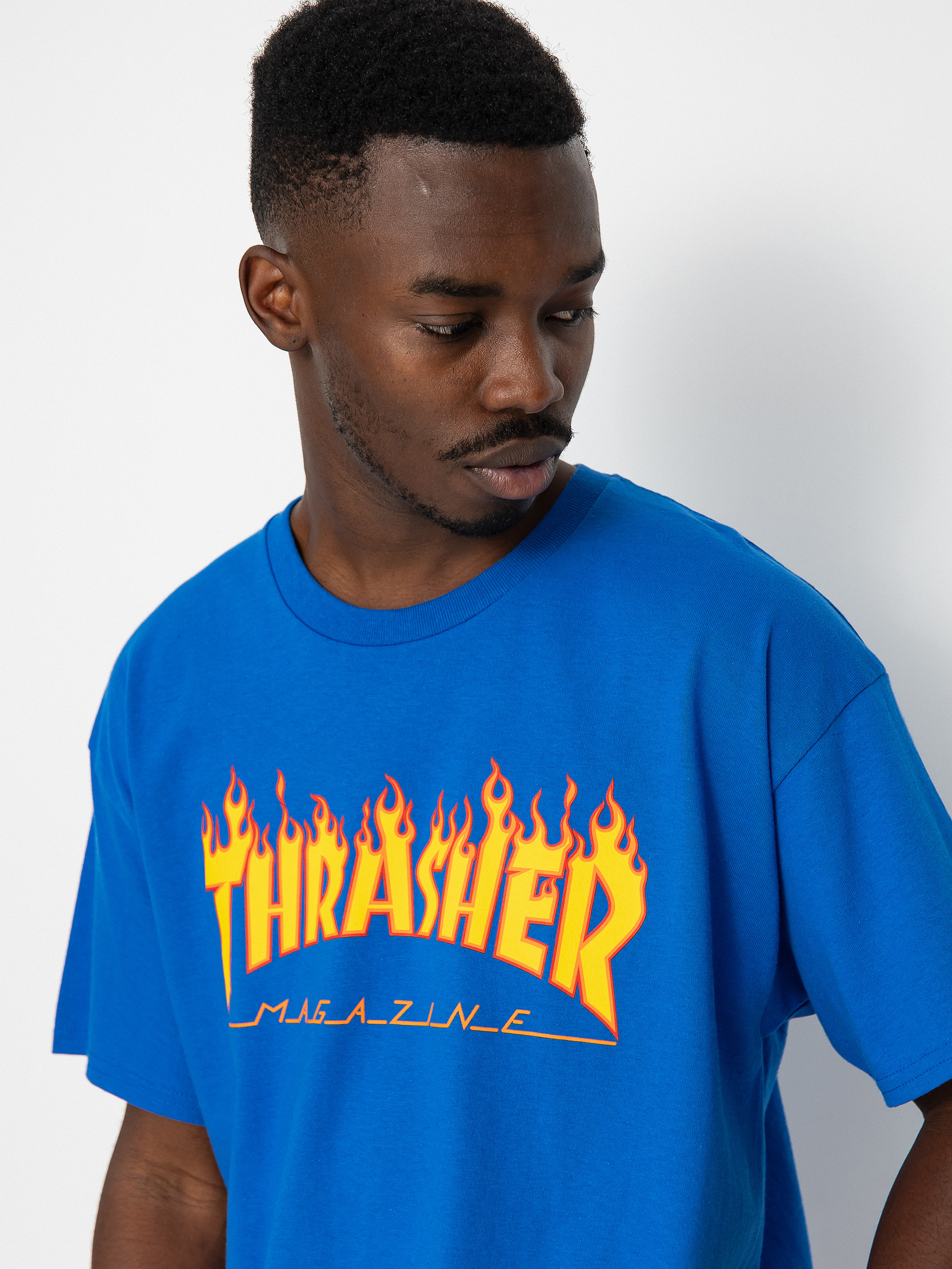 T-shirt Thrasher Flame Logo (royal blue)