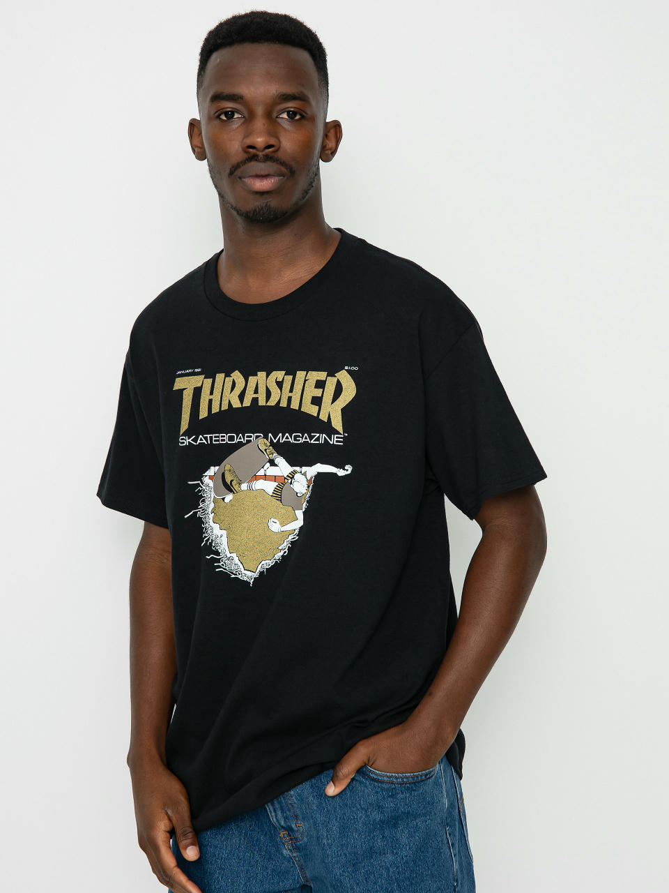 T-shirt Thrasher First Cover (black/gold)