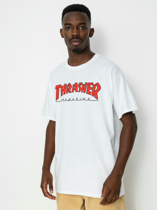 T-shirt Thrasher Outlined (white/red)