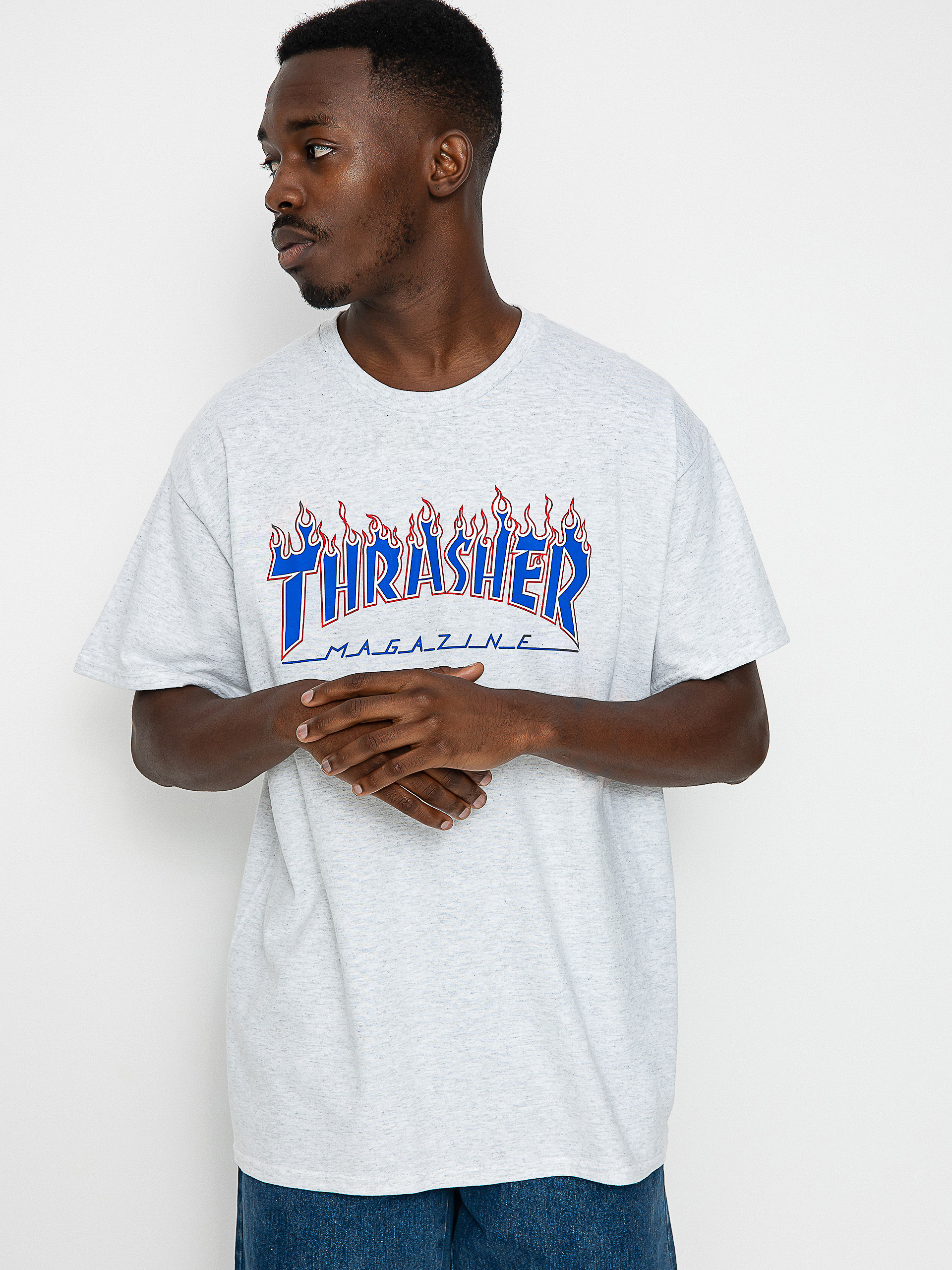 T-shirt Thrasher Patriot Flame (ash grey)