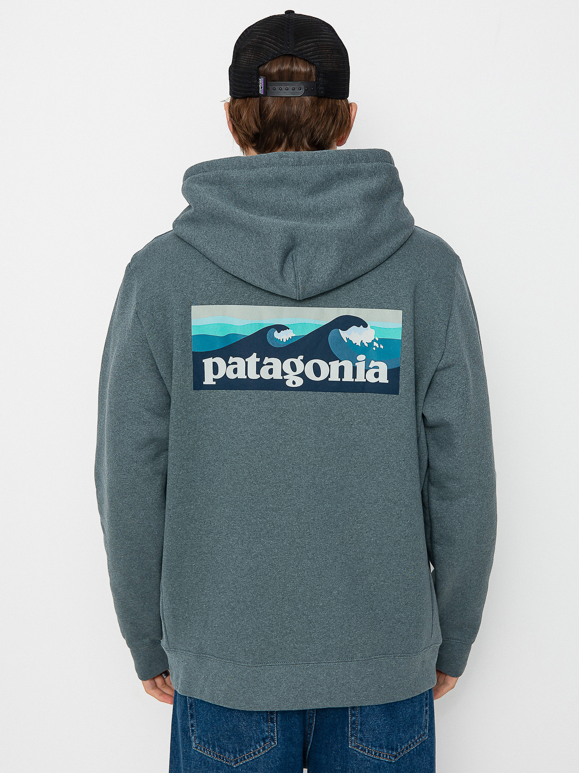Суитшърт с качулка Patagonia Boardshort Logo Uprisal HD (nouveau green)