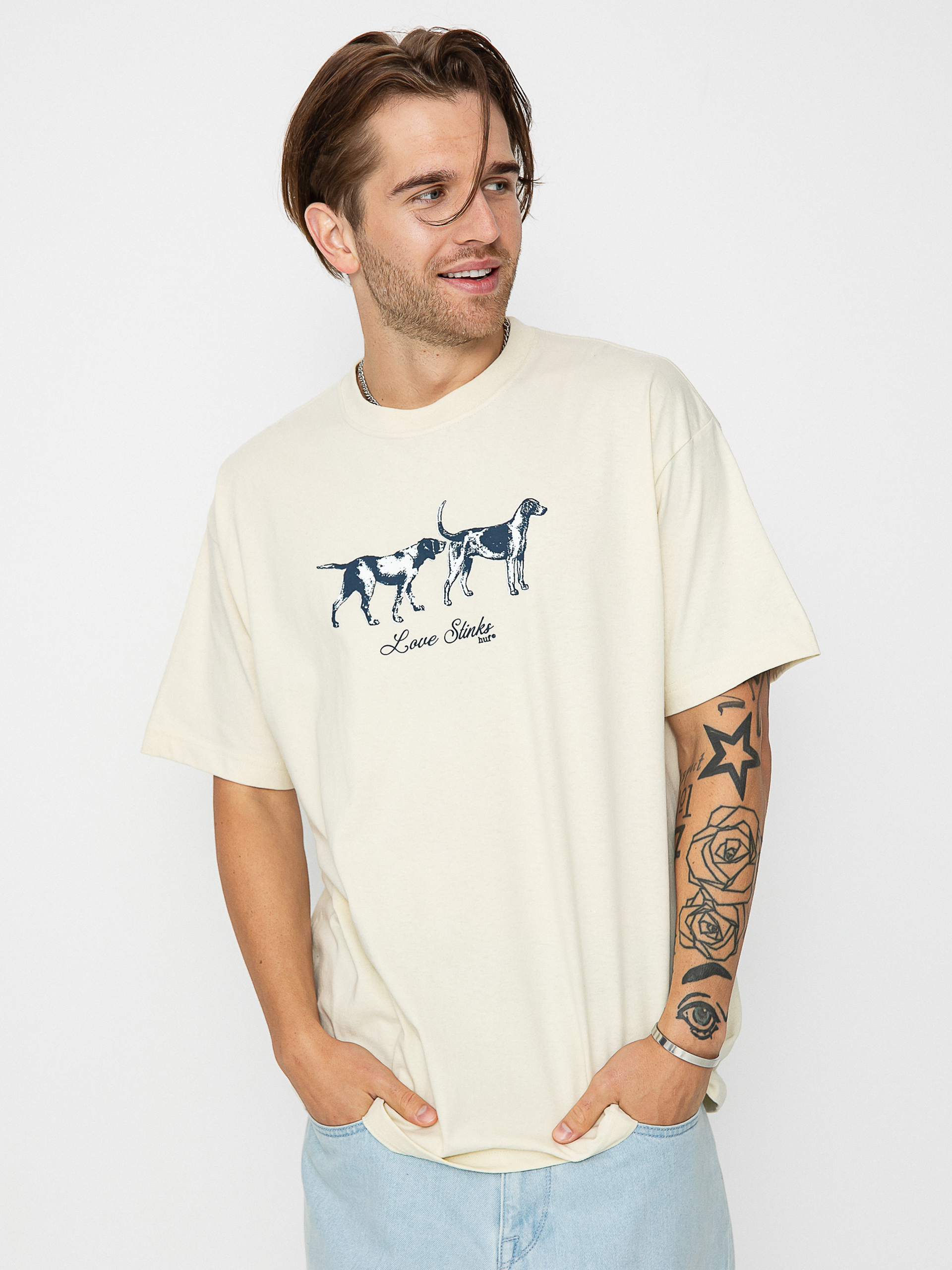 T-shirt HUF Love Stinks (bone)