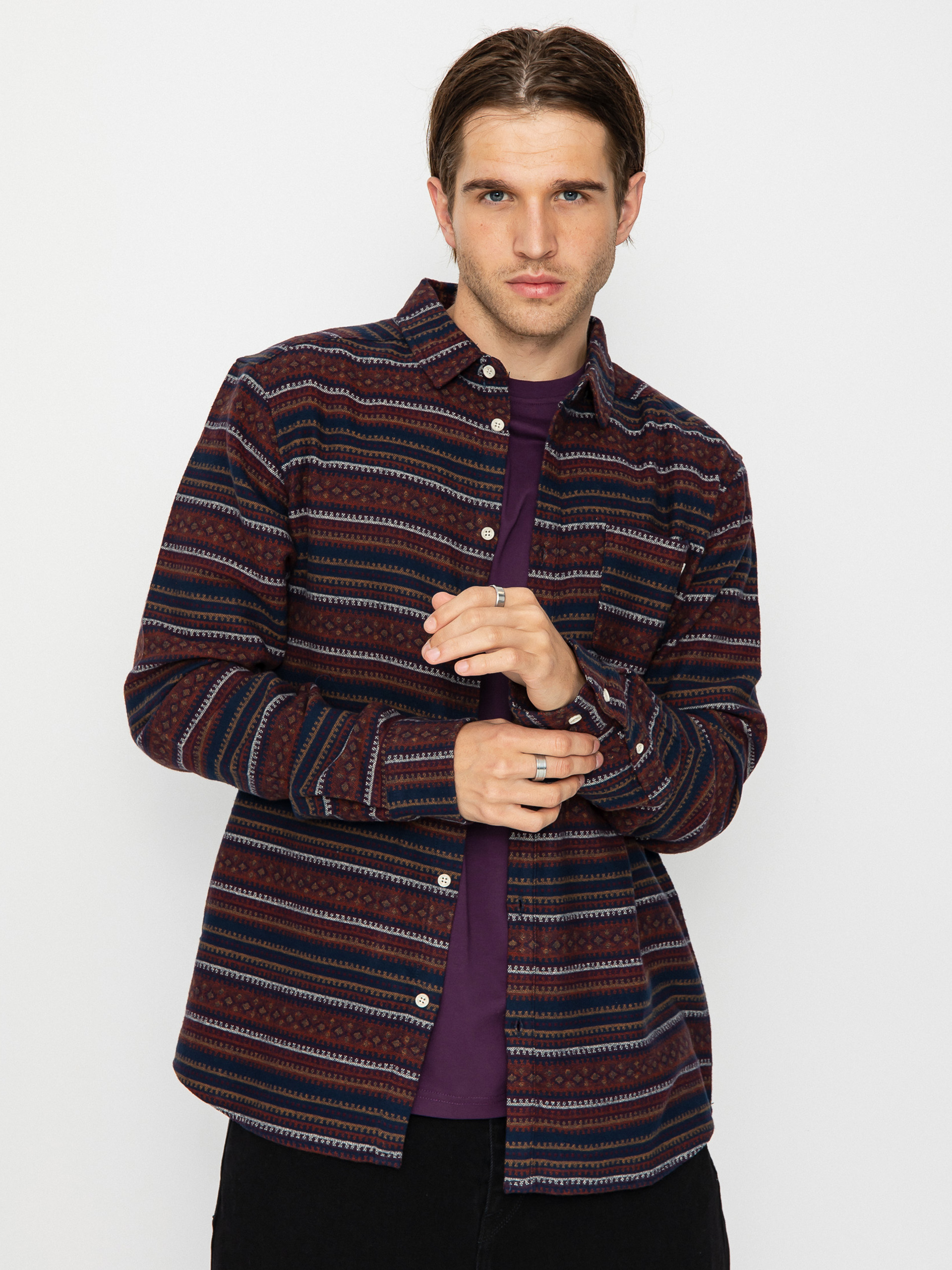 Koszula Iriedaily Insito Stripe (navy wine)