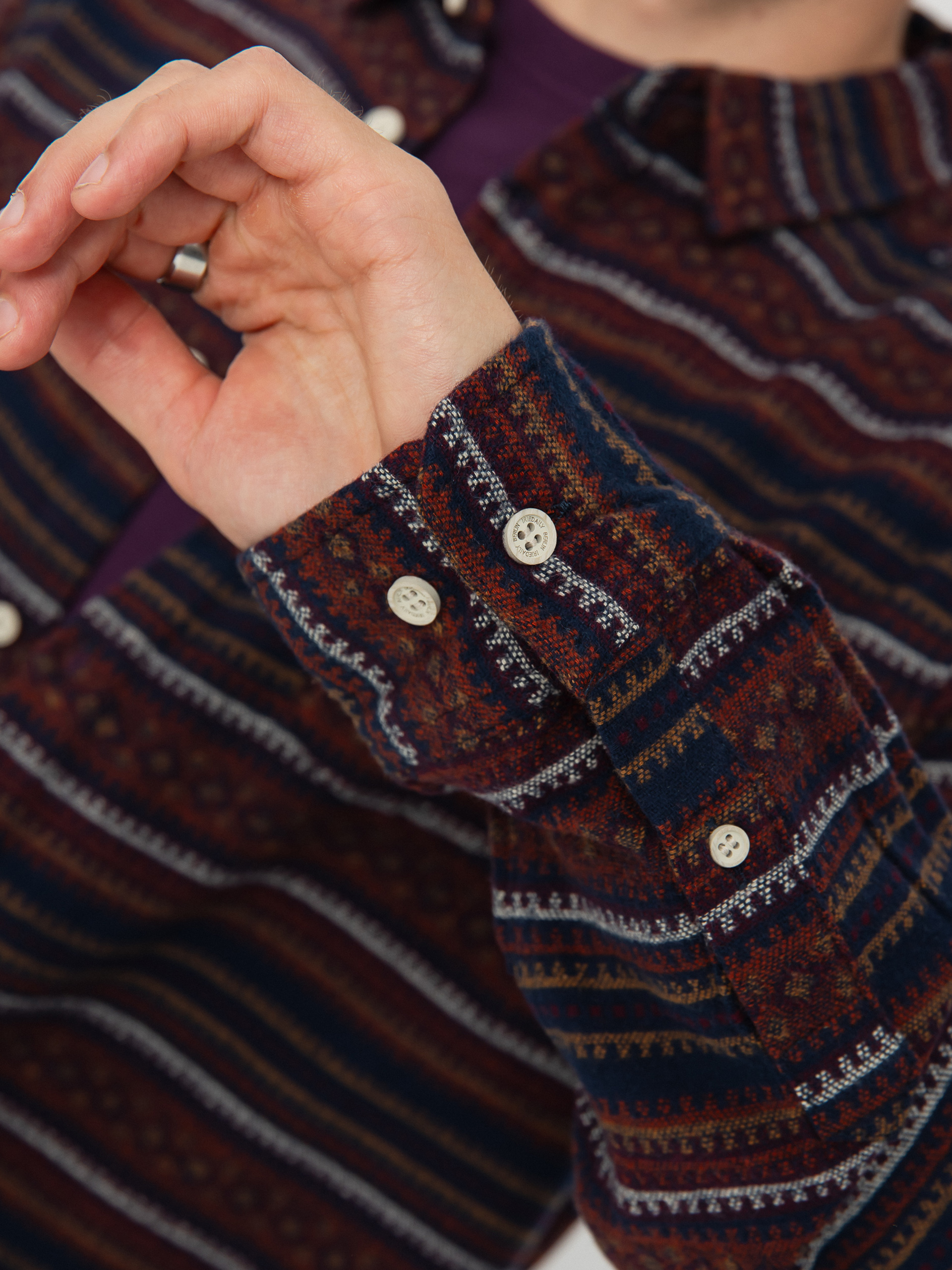 Koszula Iriedaily Insito Stripe (navy wine)