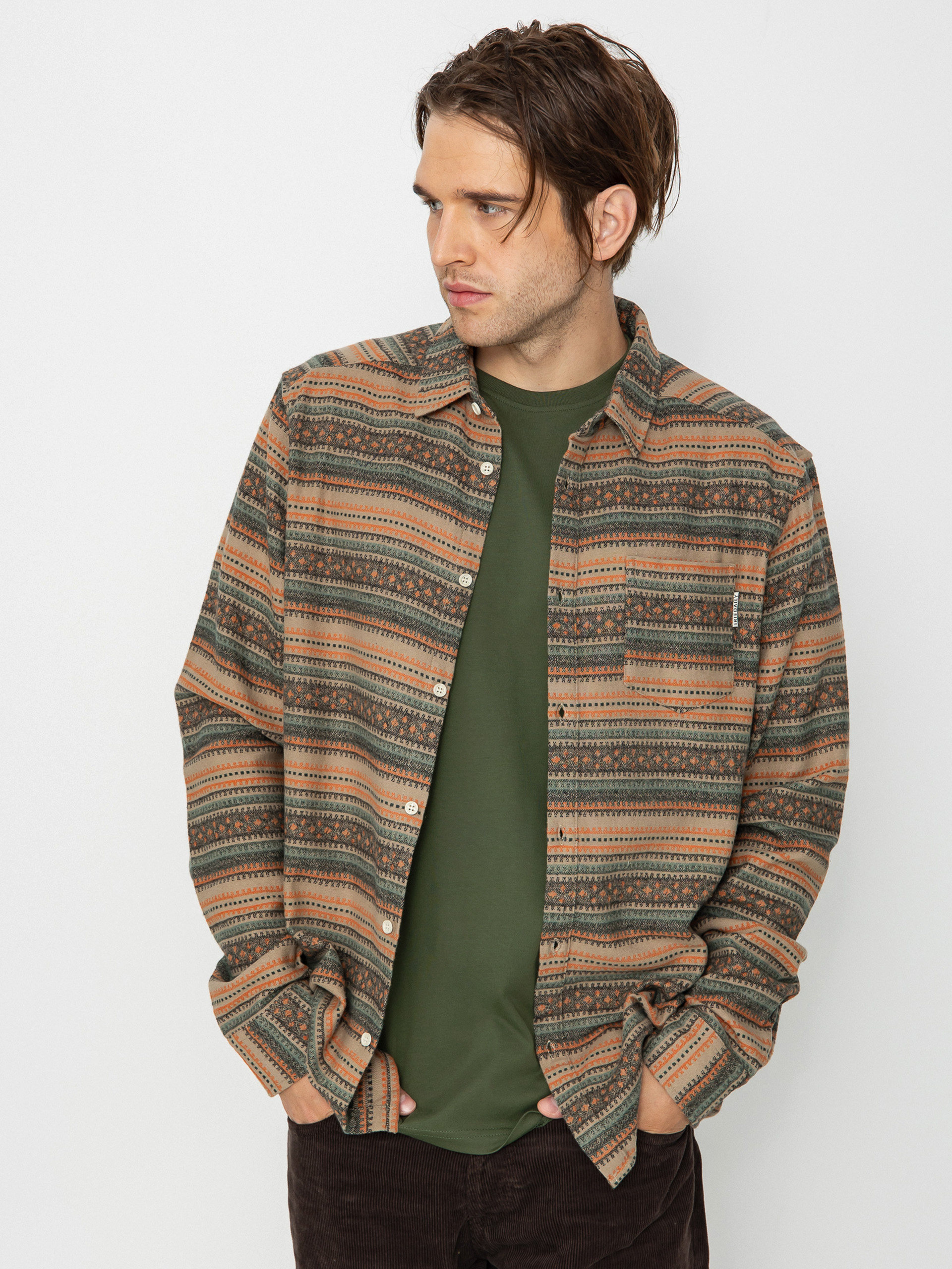 Koszula Iriedaily Insito Stripe (orange green)