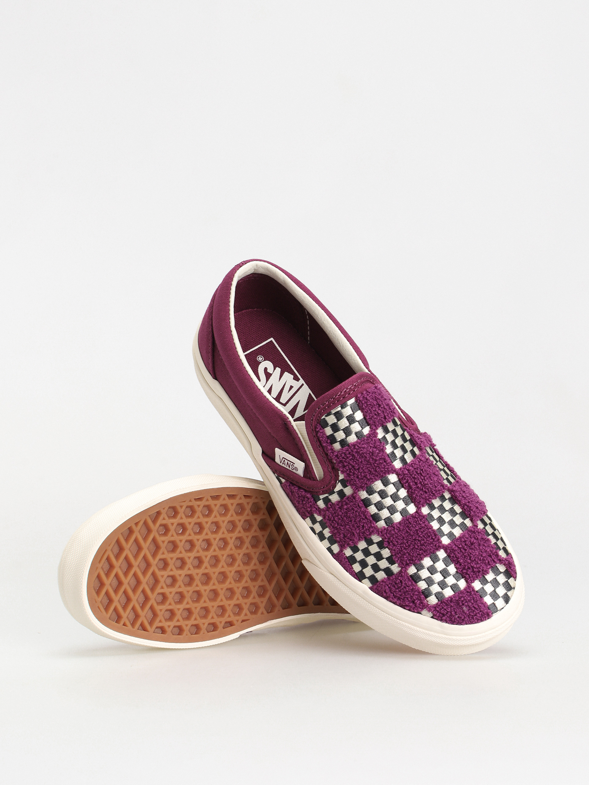Buty Vans Classic Slip On (tufted check dark purple)