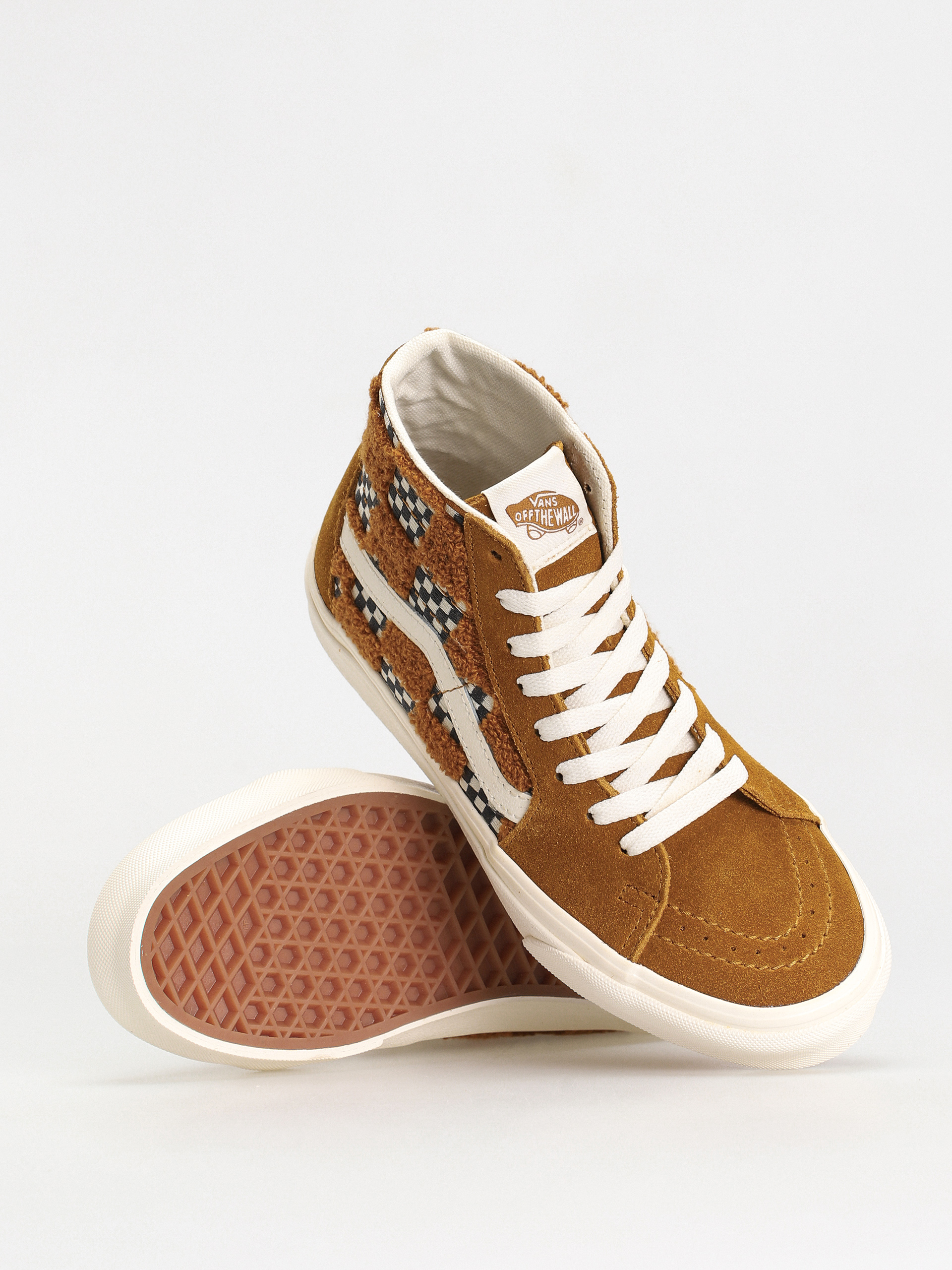 Buty Vans Sk8 Hi Tapered (tufted check golden brown)