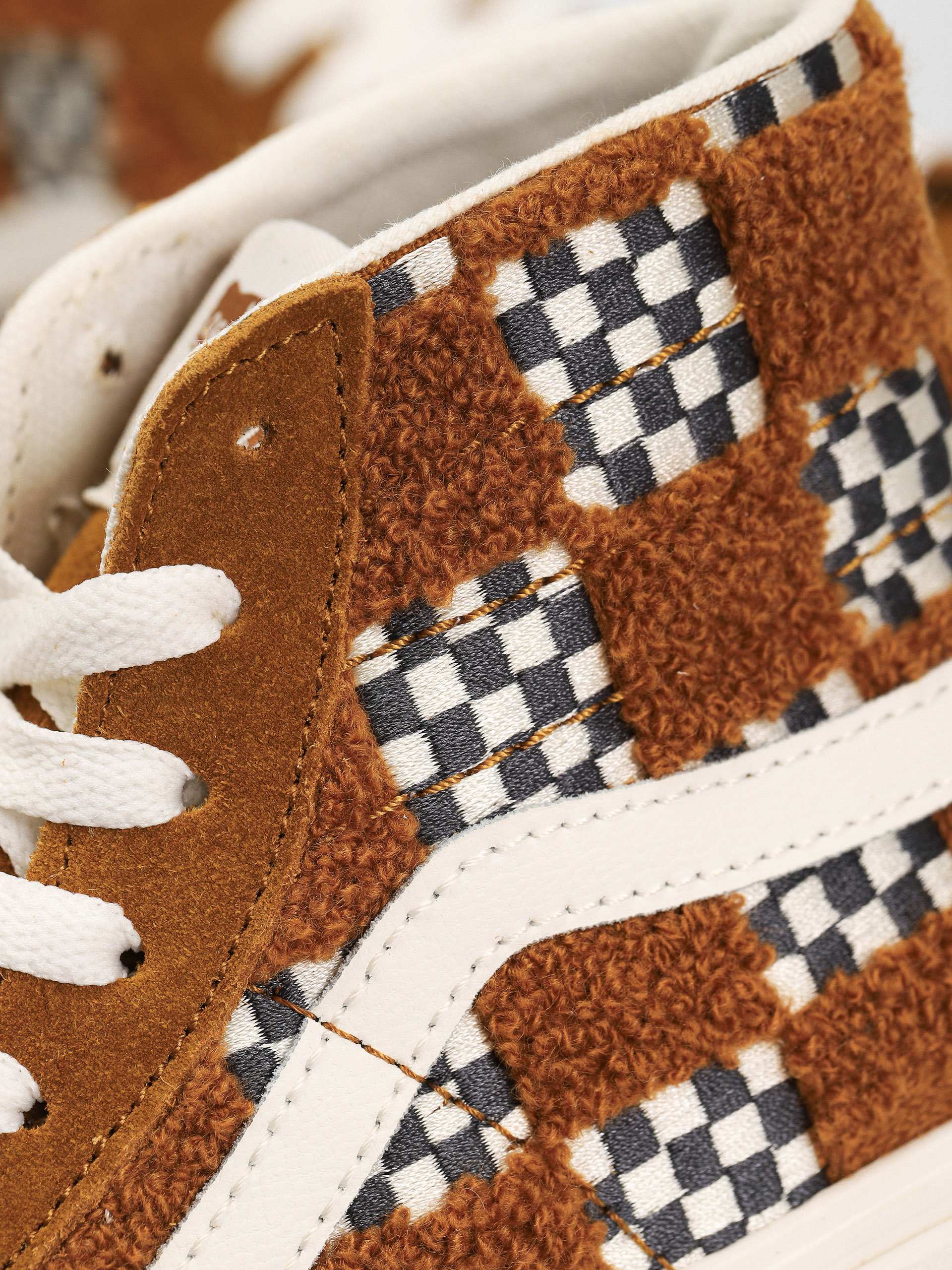 Buty Vans Sk8 Hi Tapered (tufted check golden brown)