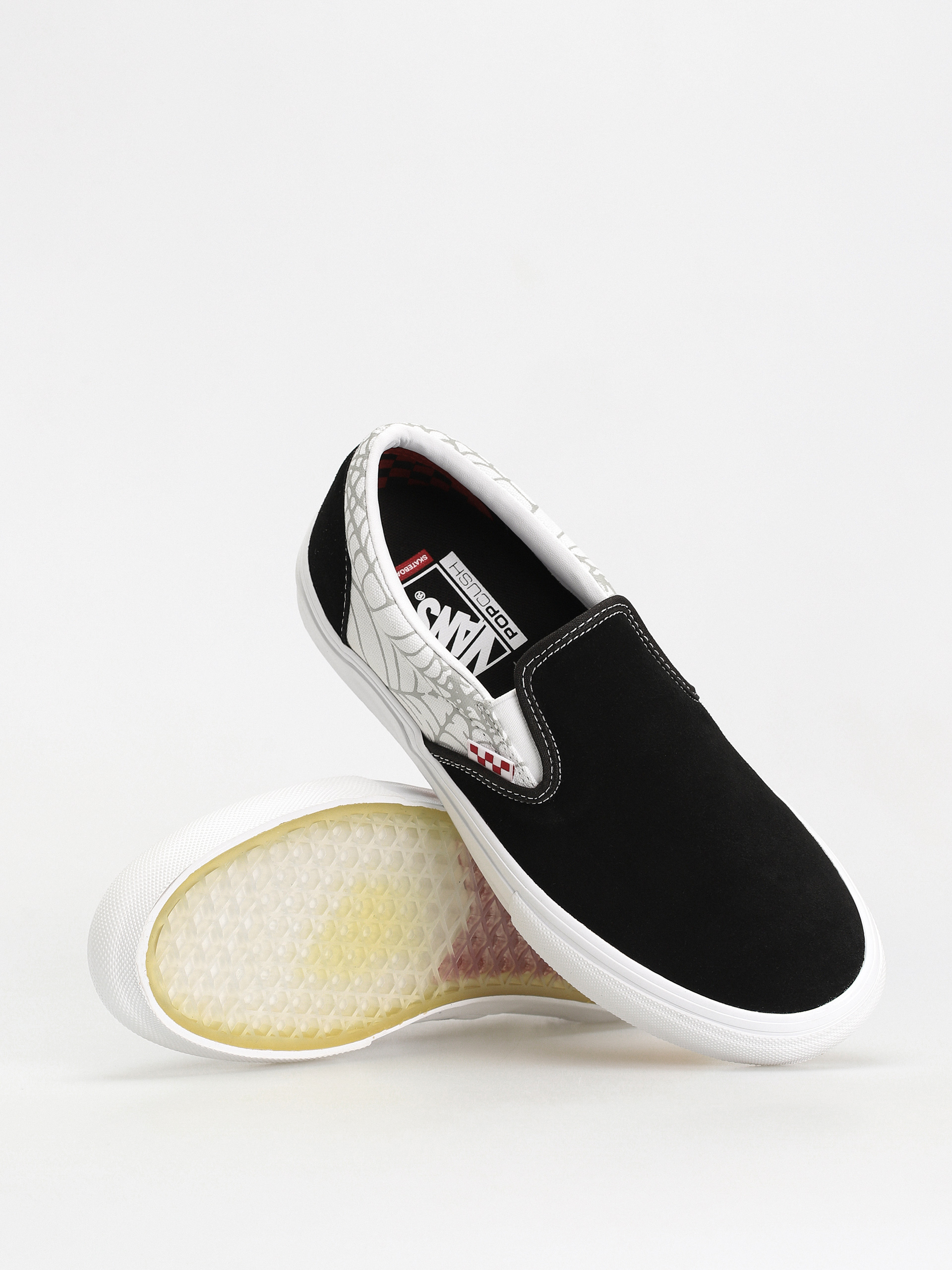Buty Vans Skate Slip On (black widow spider black/white/red)