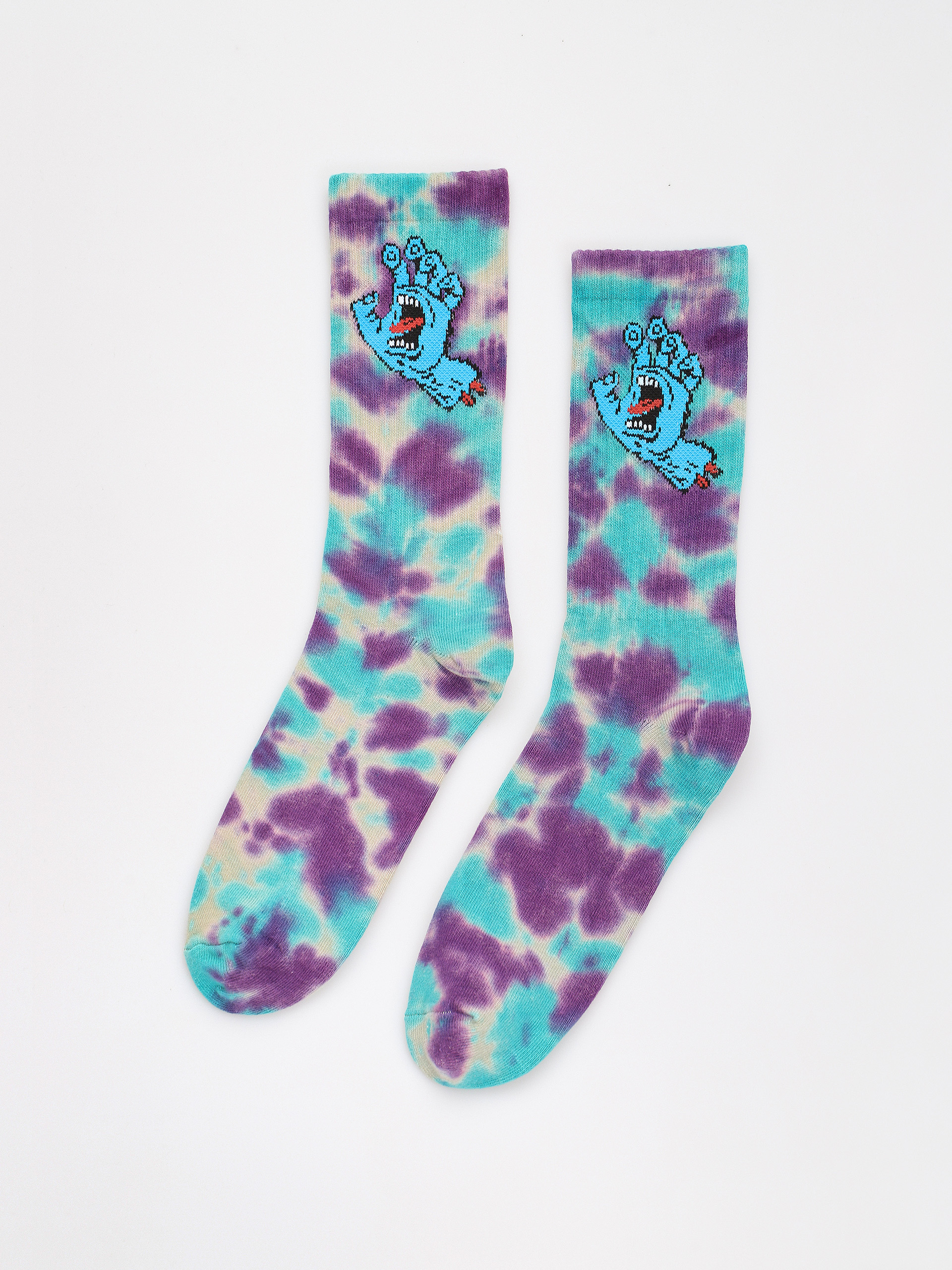 Skarpetki Santa Cruz Screaming Hand Tie Dye (oat/purple/aqua tie dye)
