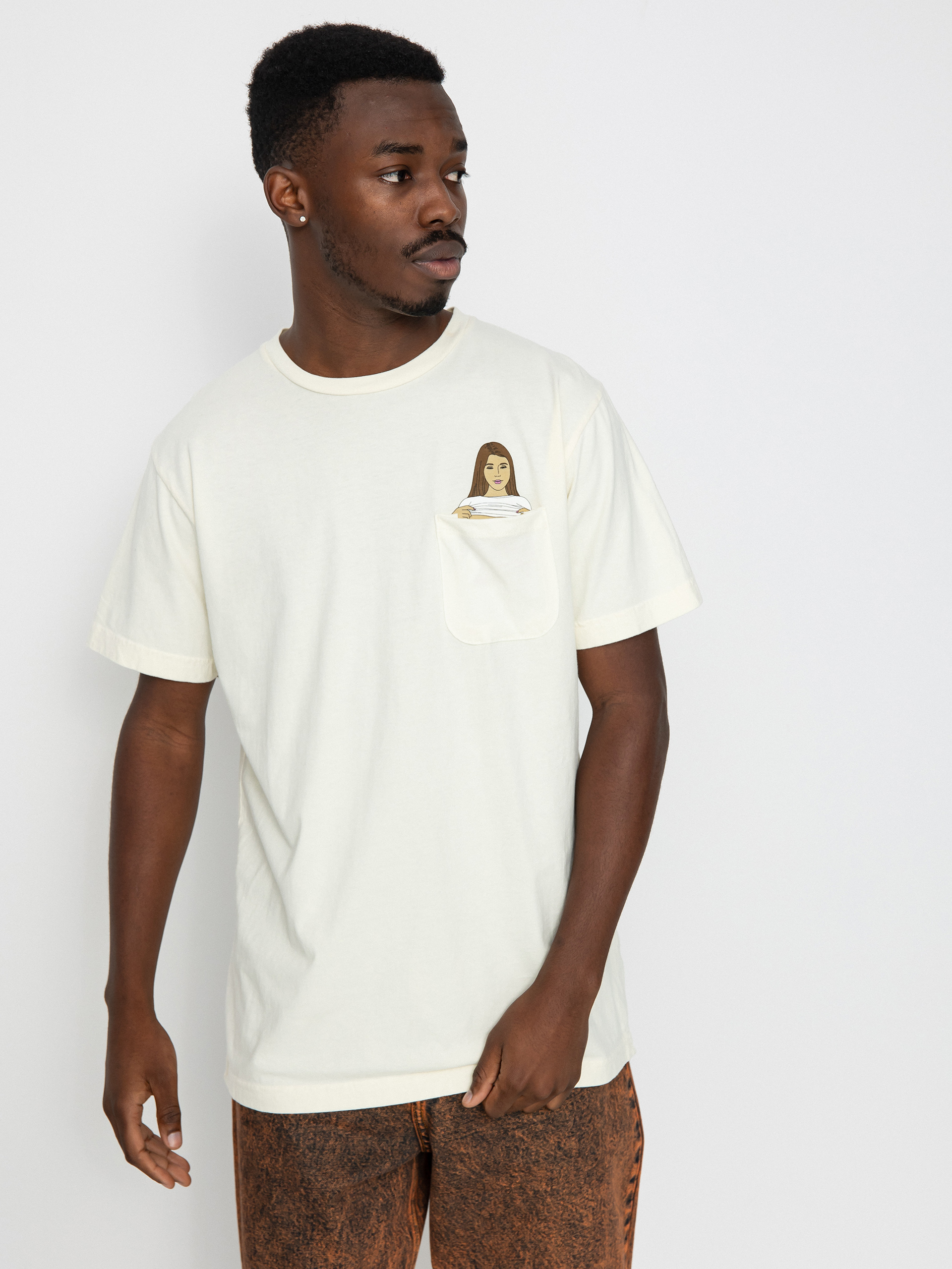 T-shirt RipNDip Flashing Kittys Pocket (natural)