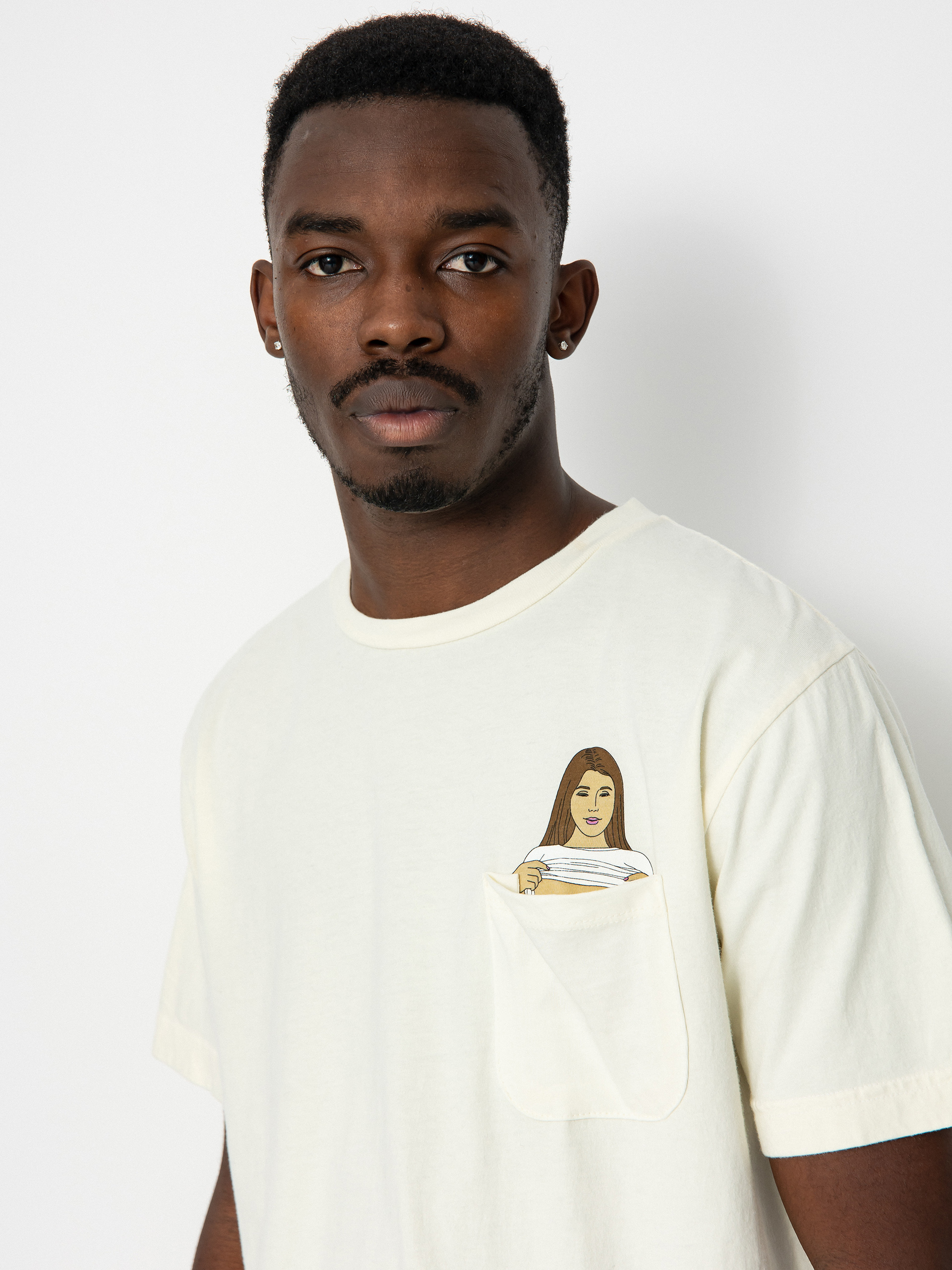 T-shirt RipNDip Flashing Kittys Pocket (natural)