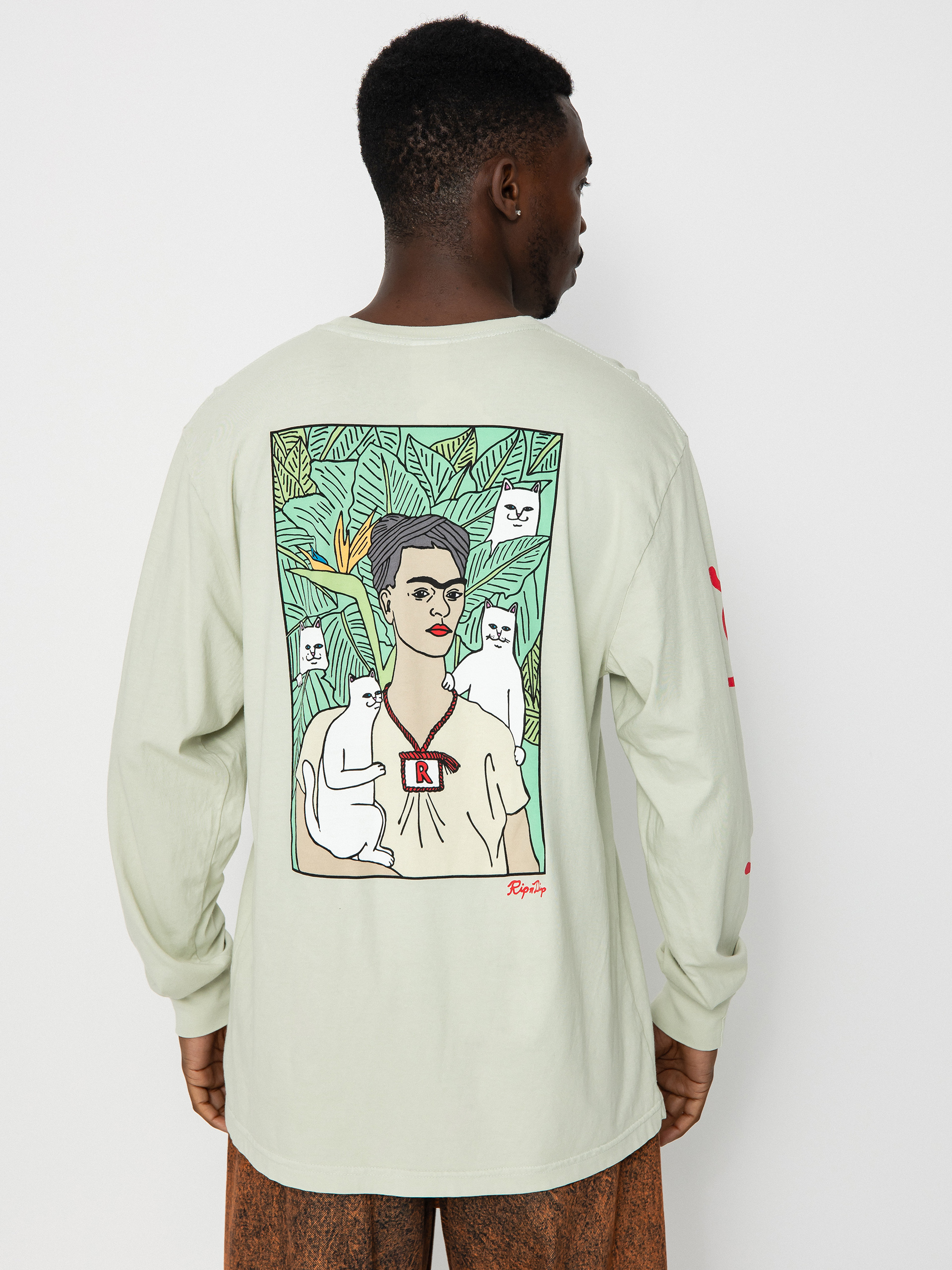 Longsleeve RipNDip Nermal Portrait (sage)