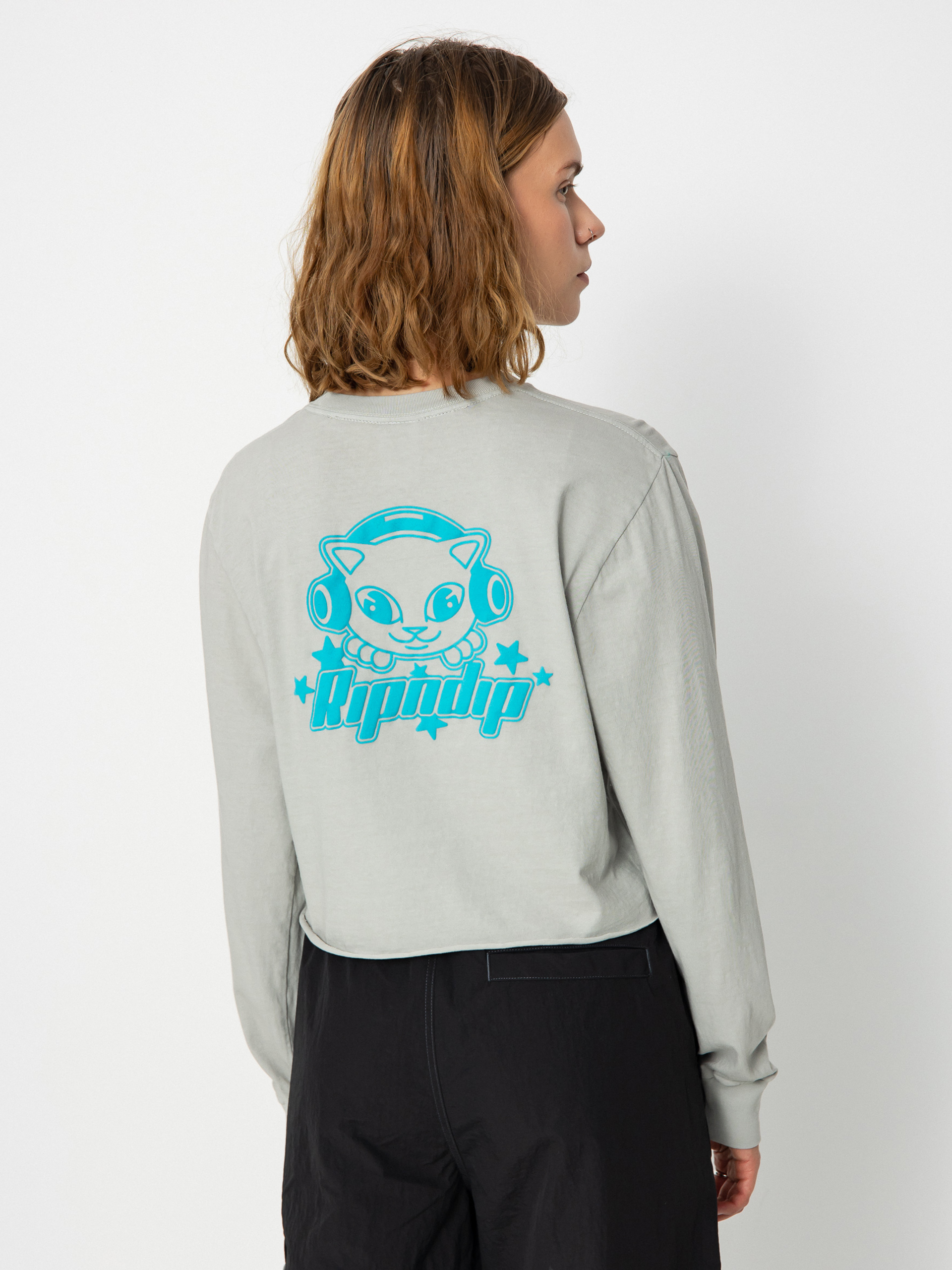 Longsleeve RipNDip Kawaii Nerm Cropped Wmn (grey)