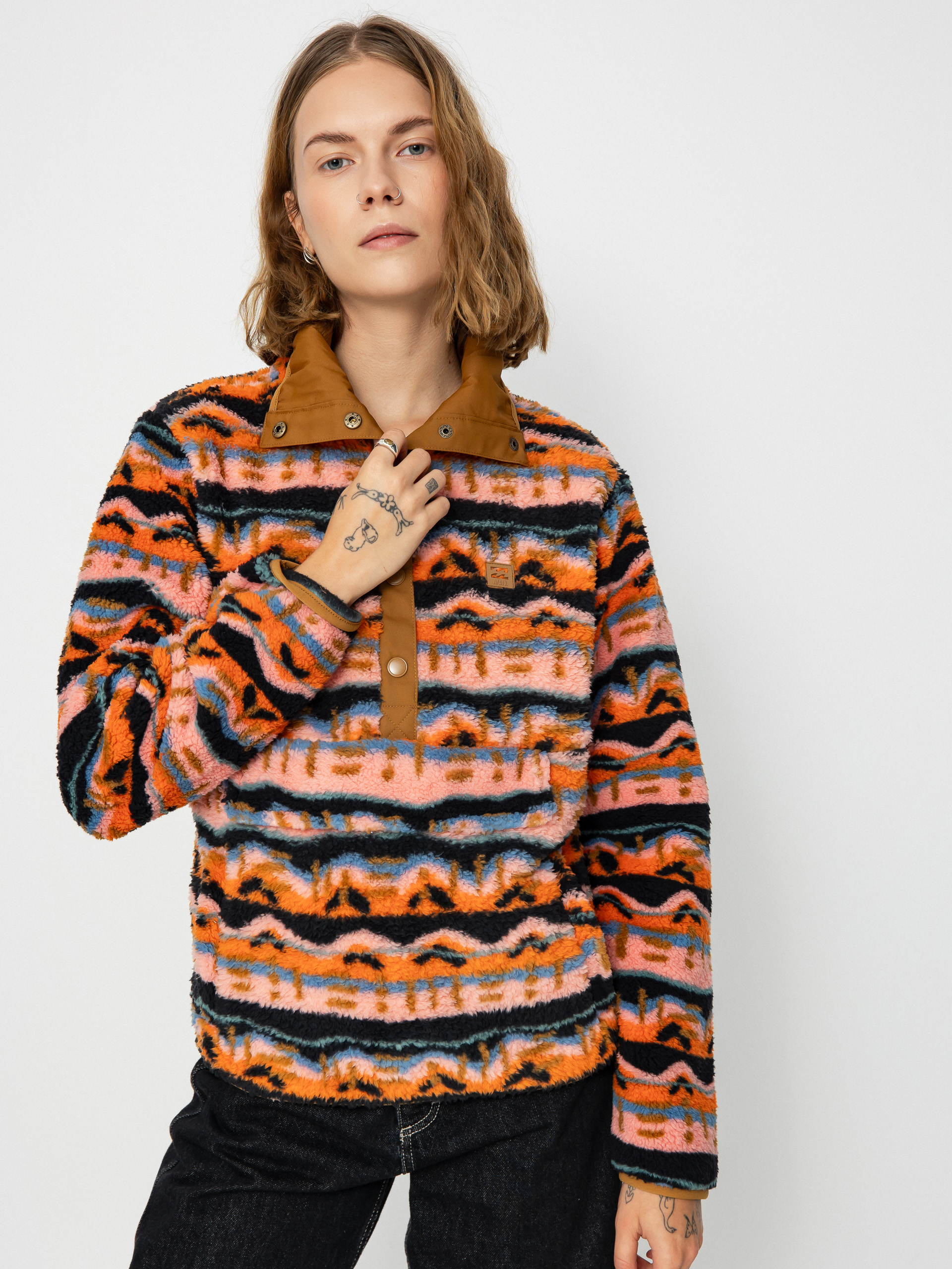 Damski Polar Billabong Switchback Pullover (papaya)