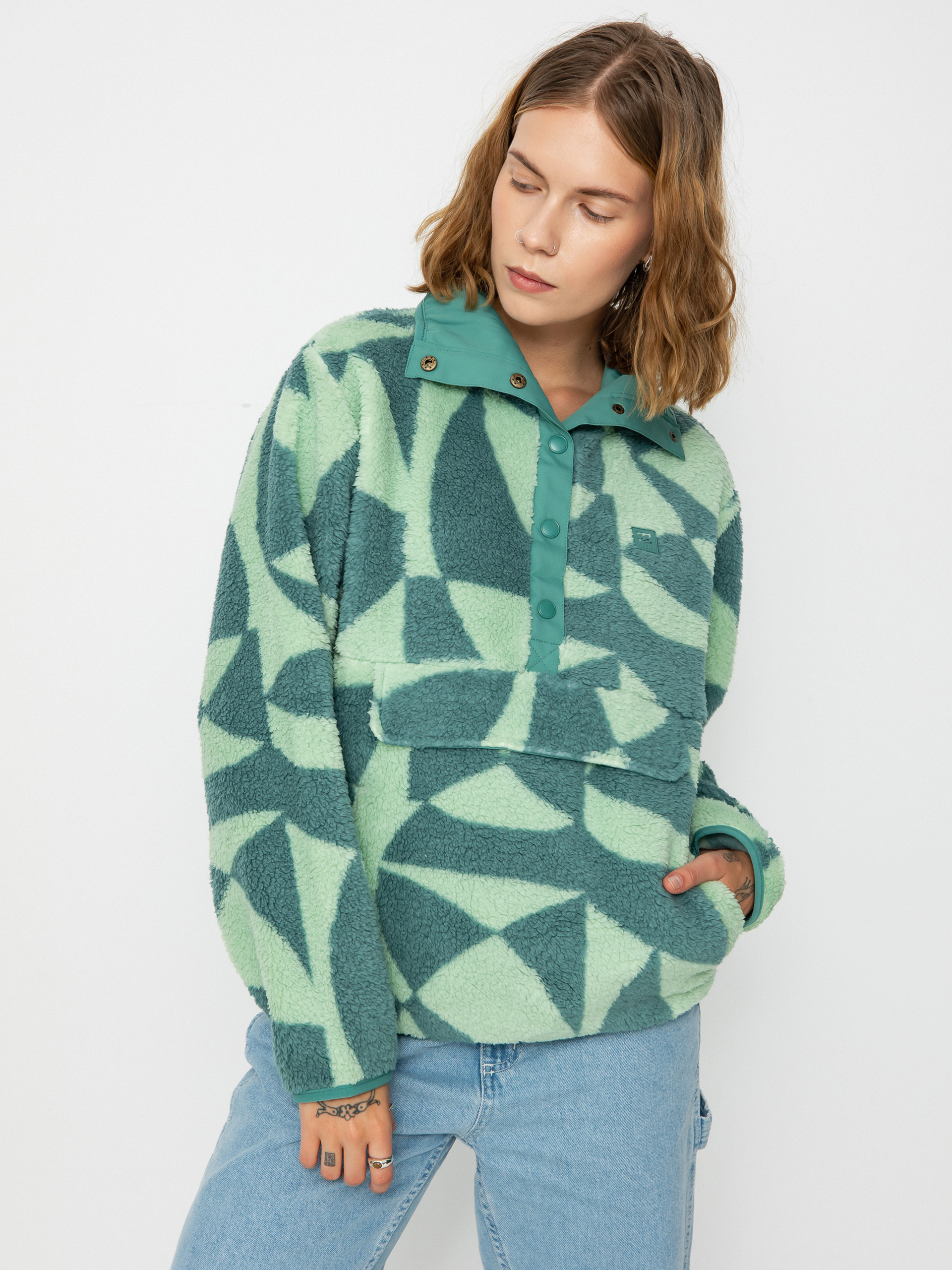 Damski Polar Billabong Switchback Pullover (pine)