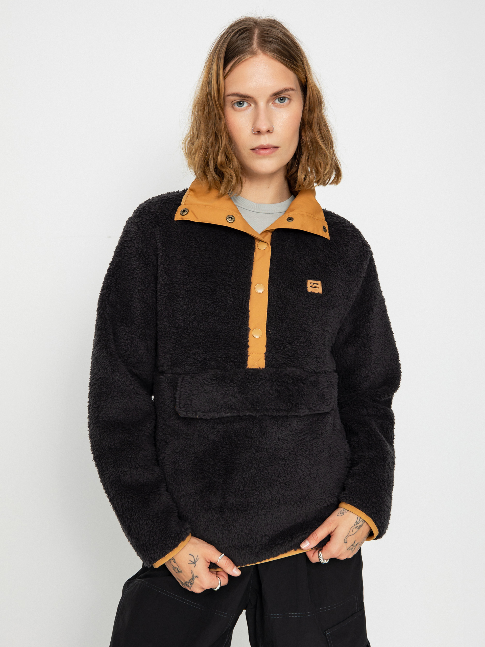 Damski Polar Billabong Switchback Pullover (black sands)