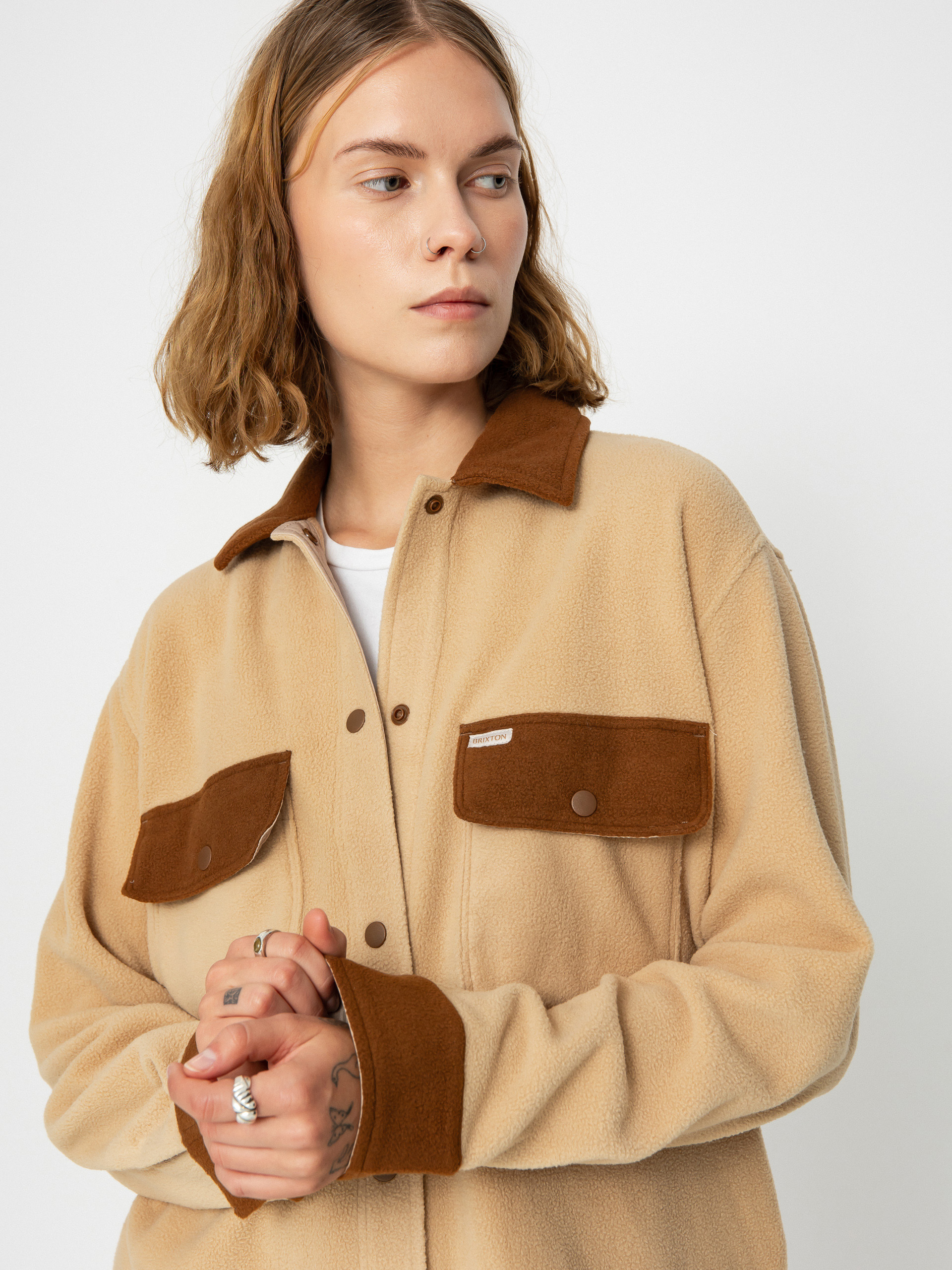 Koszula Brixton Bowery Bf Arctic Stretch Fleec Wmn (sesame/bison)