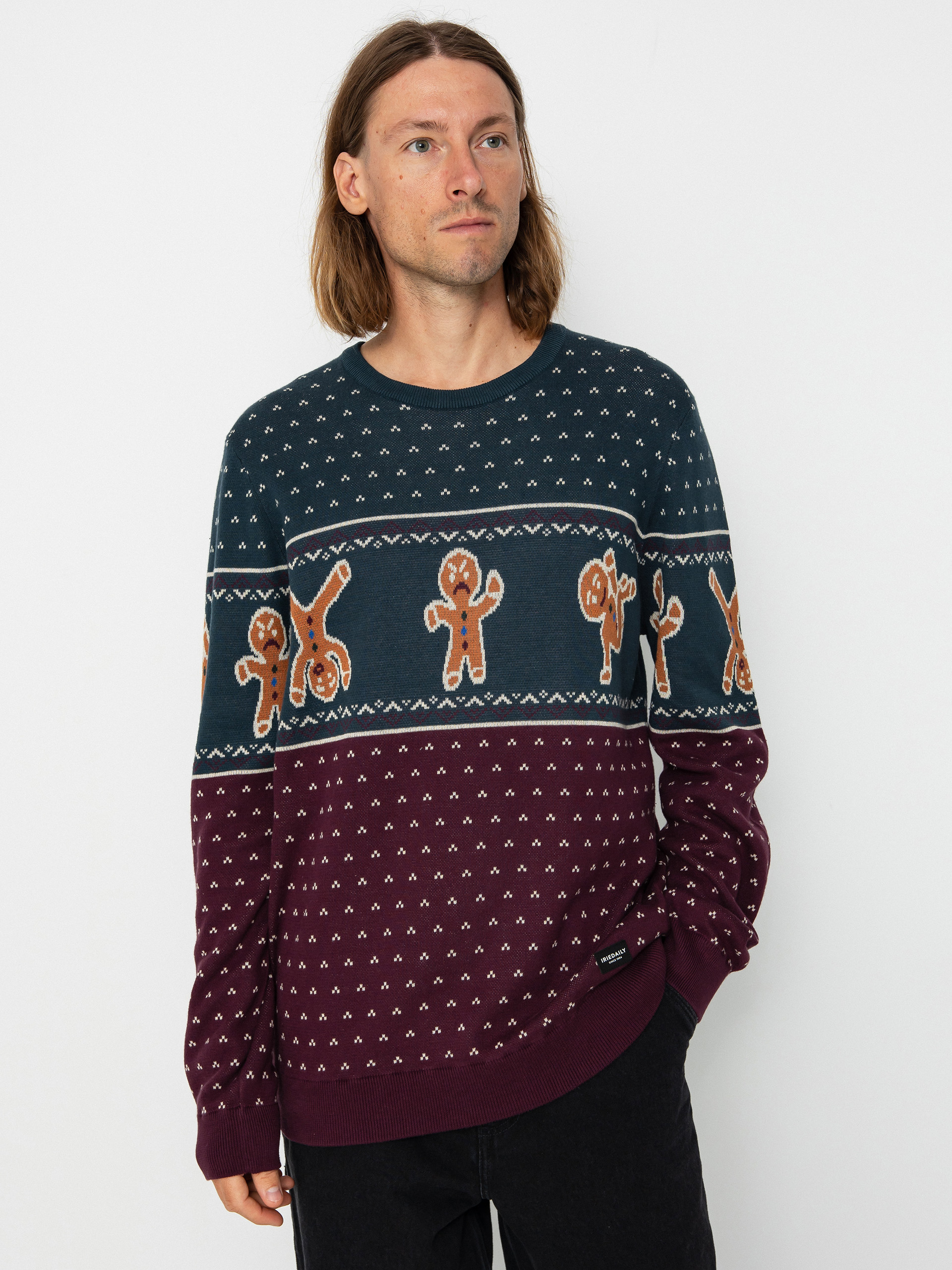 Sweter Iriedaily Cookieman (green red)