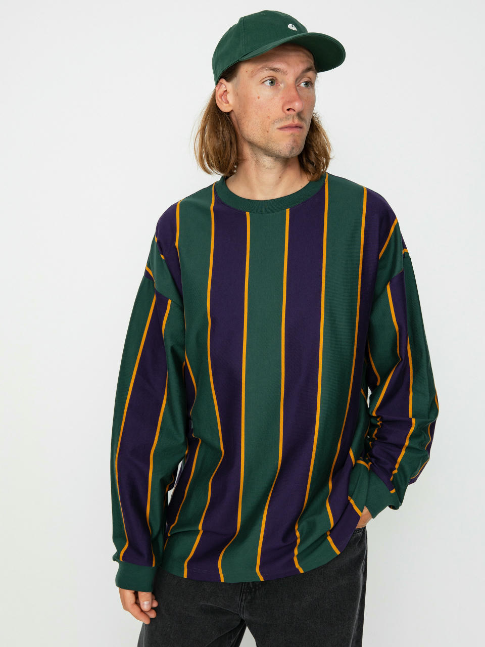 Longsleeve Carhartt WIP Ruben (ruben stripe discovery green/cassis)