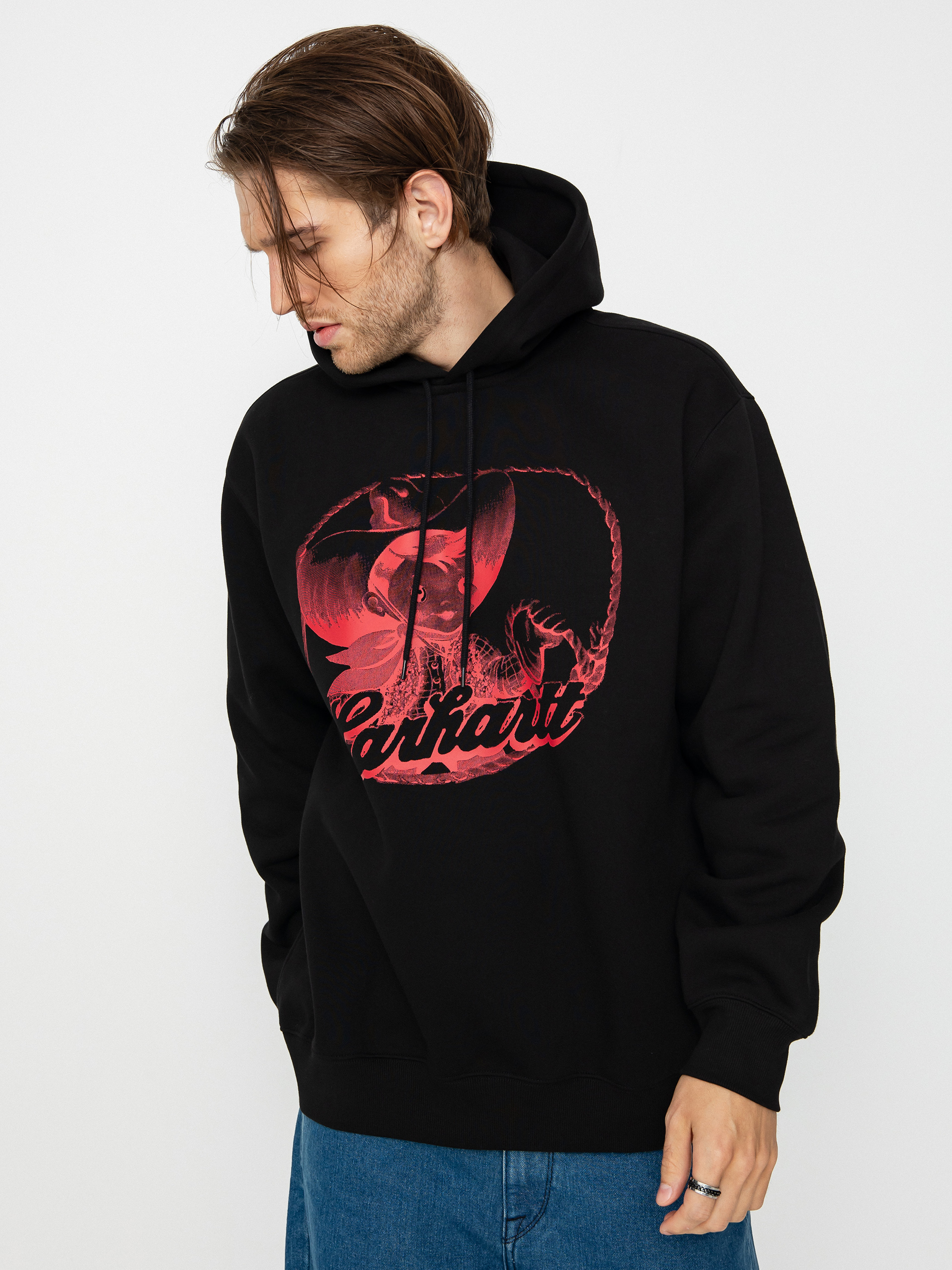 Bluza z kapturem Carhartt WIP Buddy HD (black/red)