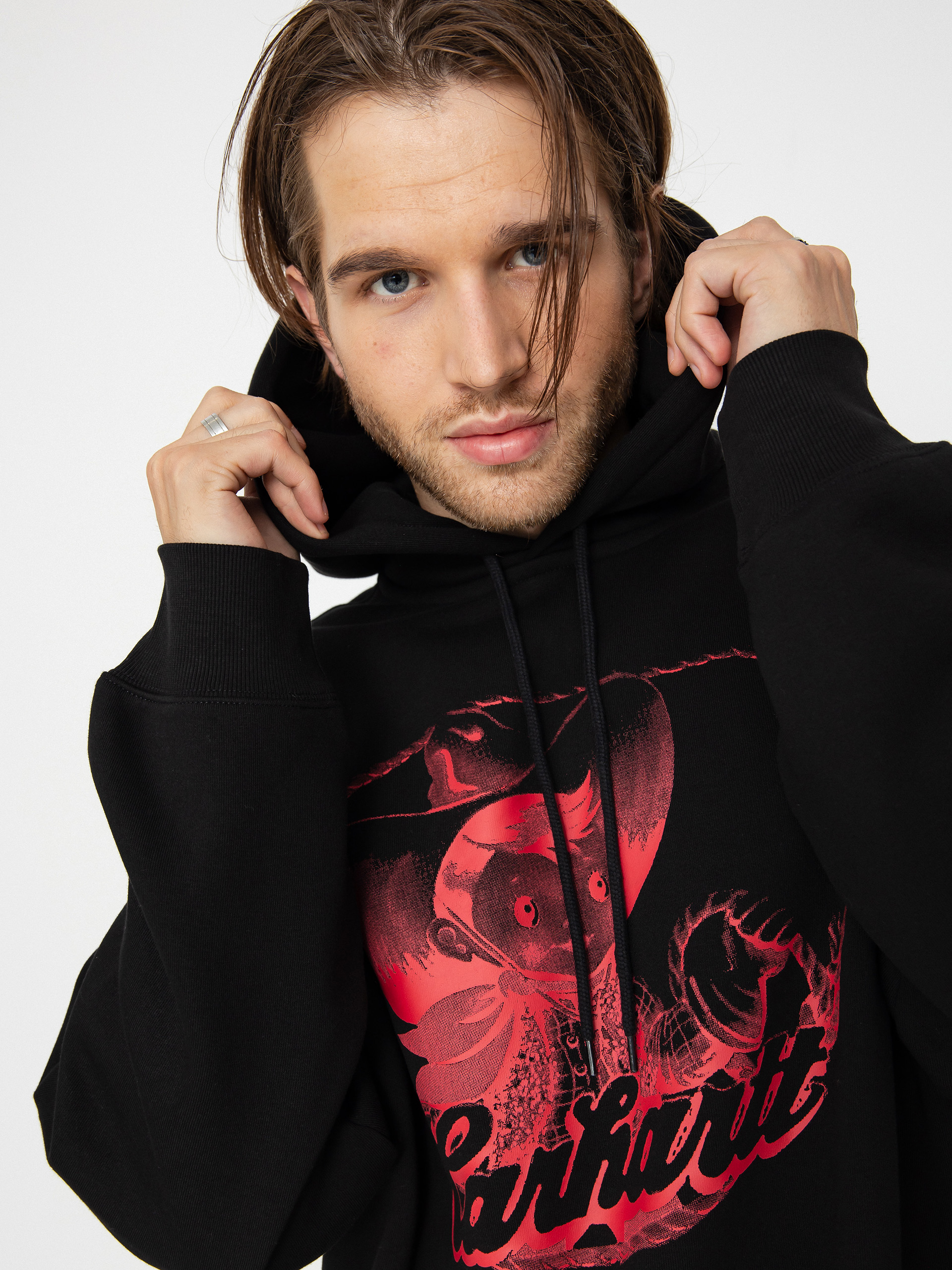 Bluza z kapturem Carhartt WIP Buddy HD (black/red)