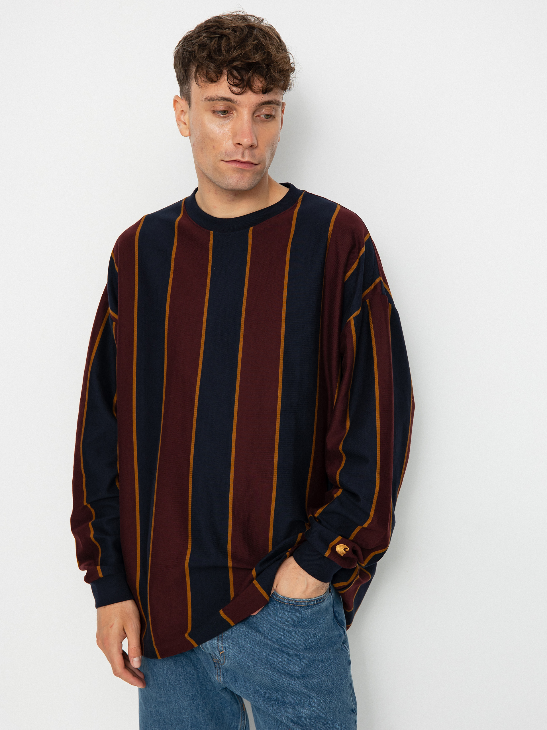 Longsleeve Carhartt WIP Ruben (ruben stripe dark navy/amarone)