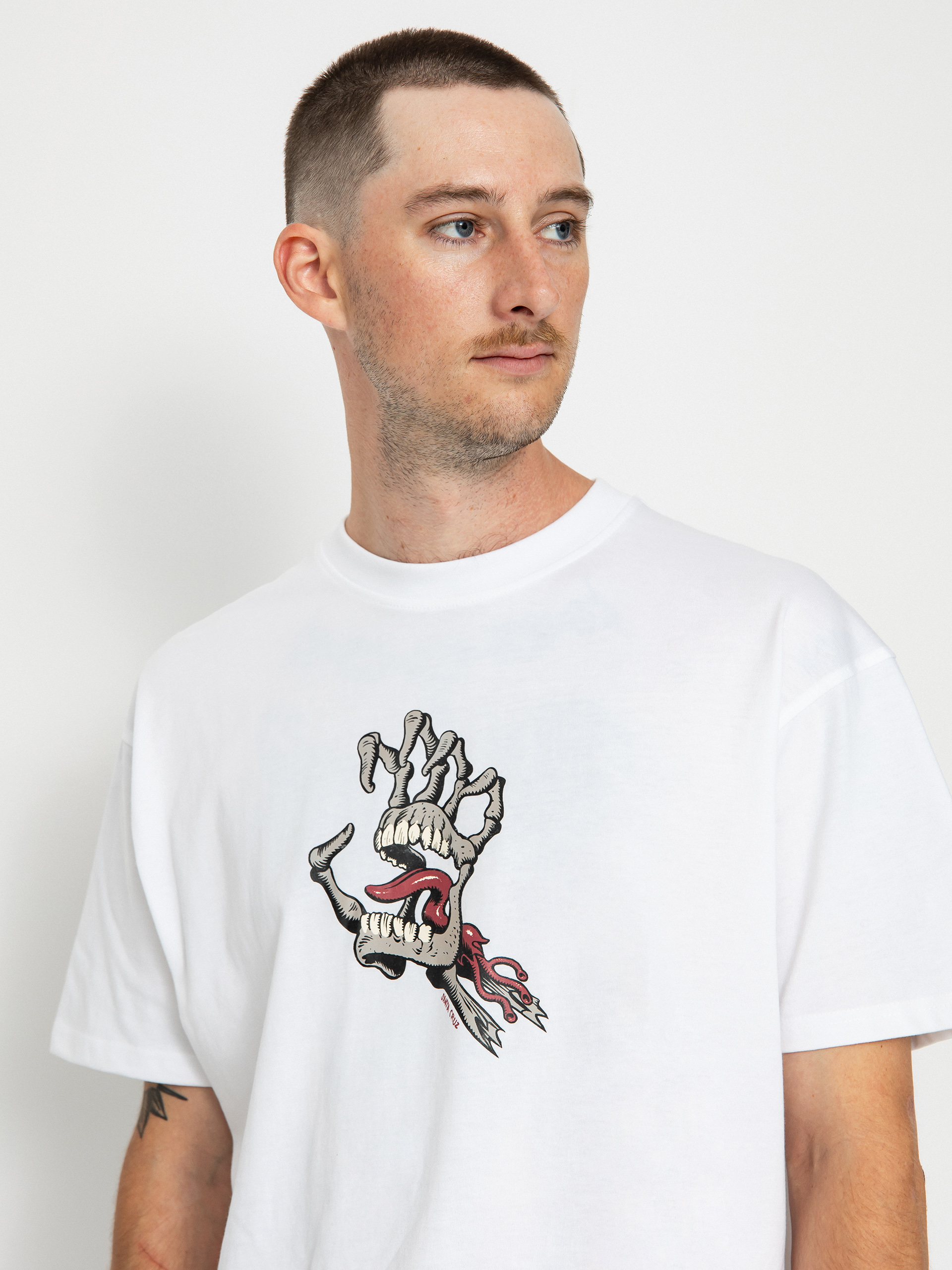 T-shirt Santa Cruz Bone Hand Cruz Front (white)