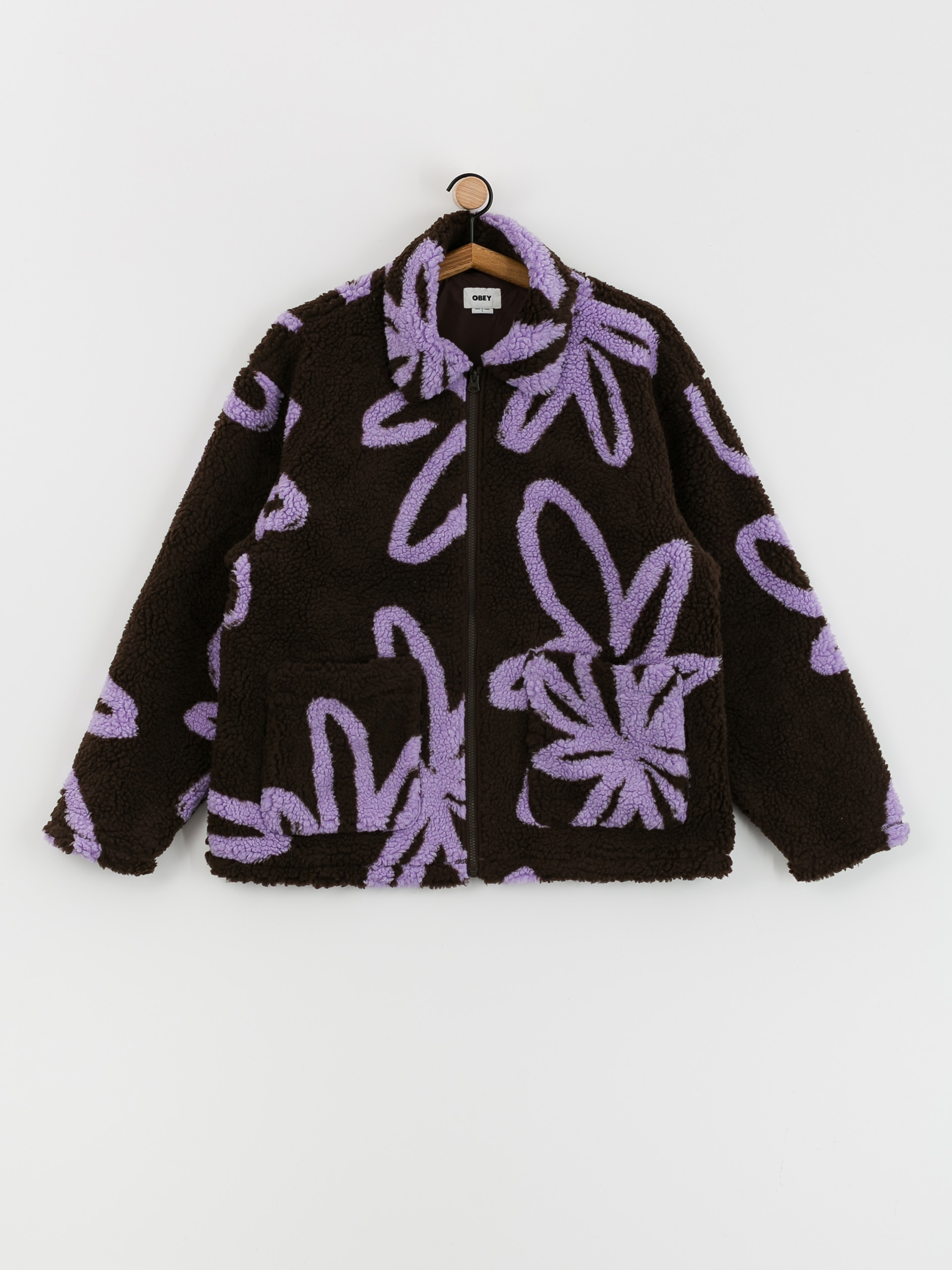 Kurtka OBEY Portions Sherpa (java brown multi)