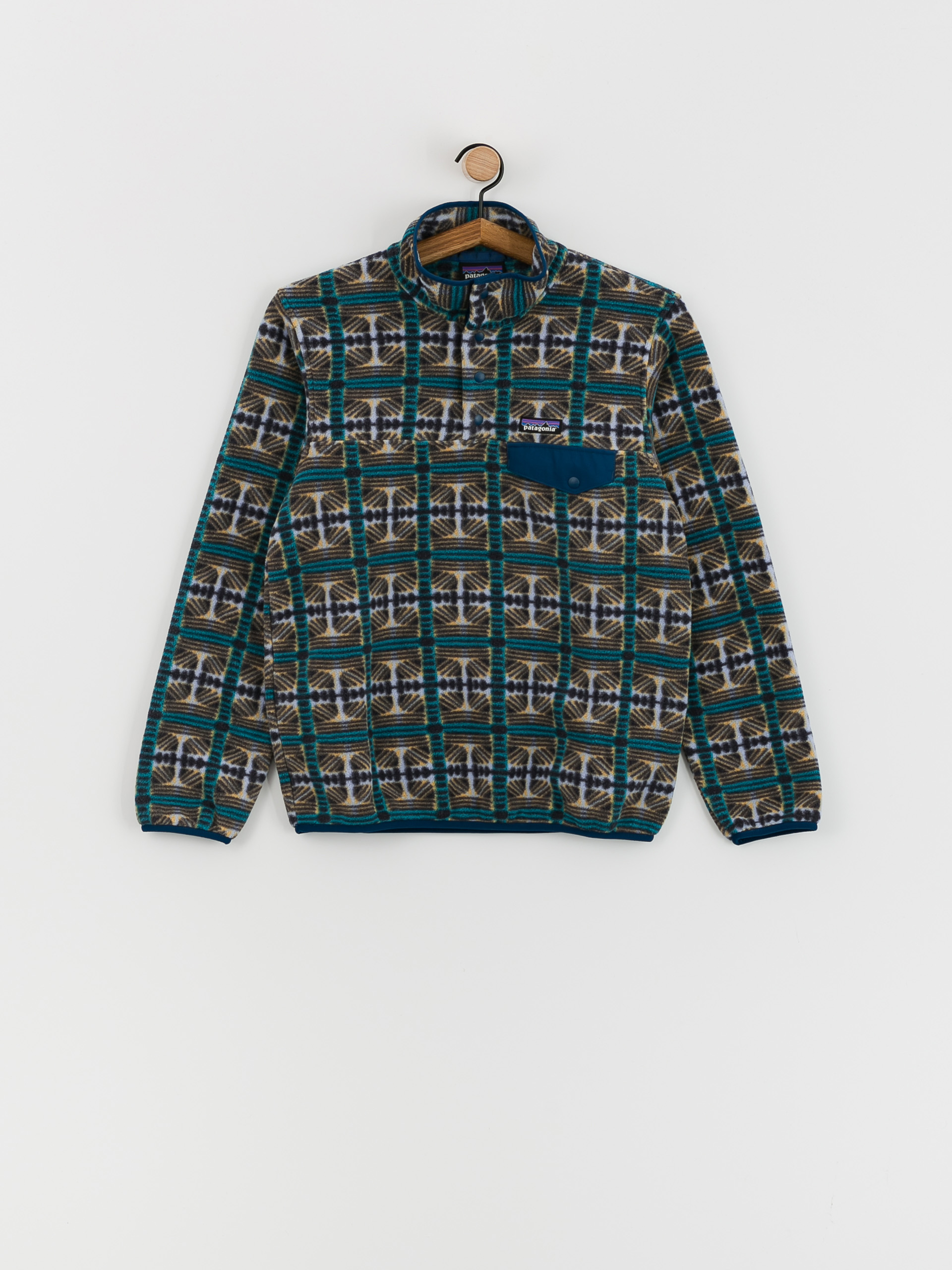 Damski Polar Patagonia Lightweight Synch Snap T (snow beam/pale periwinkle)