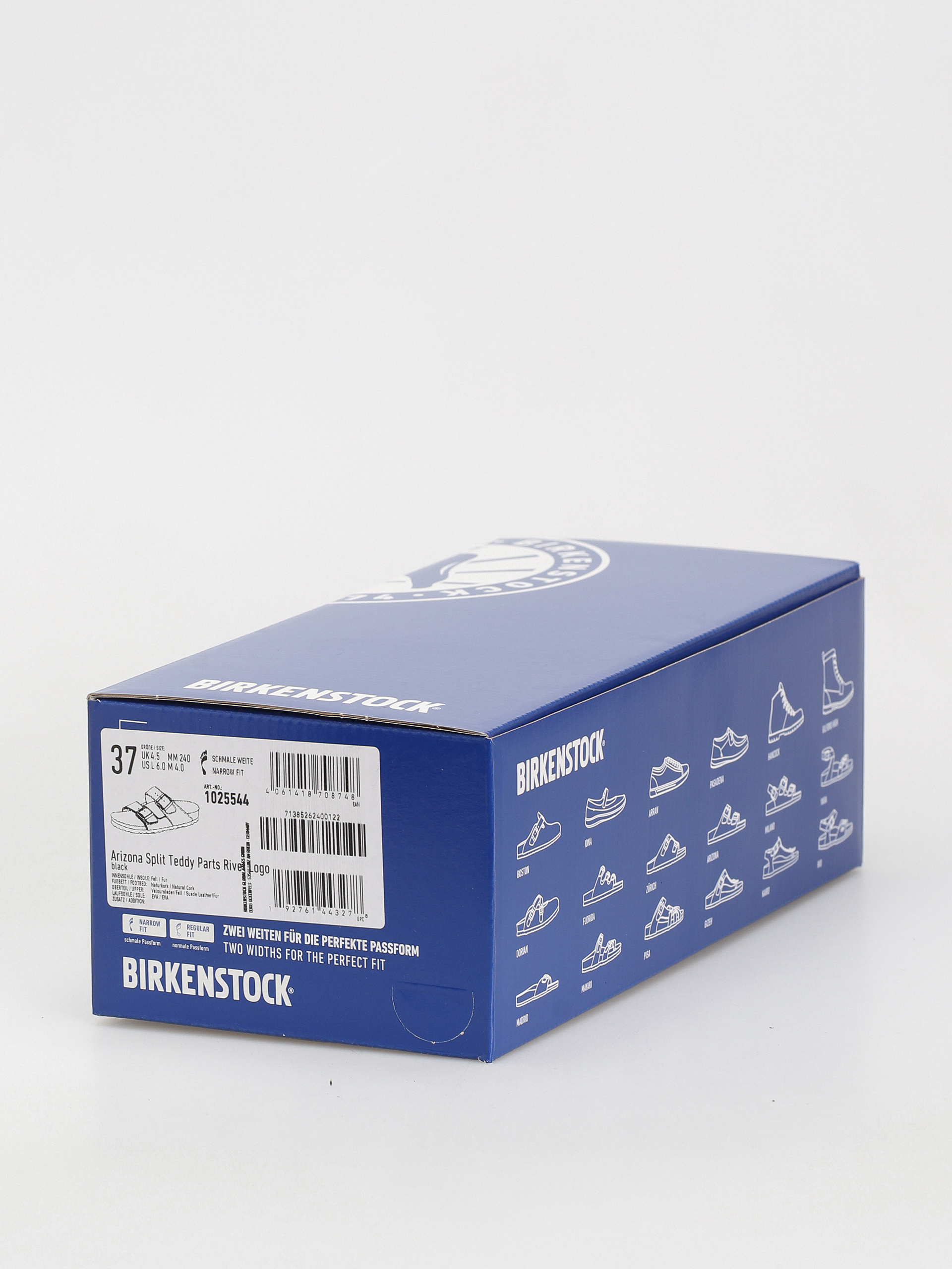 Klapki Birkenstock Arizona Split Teddy Parts Rivet Logo Suede Leather/Fur Narrow Wmn (black)