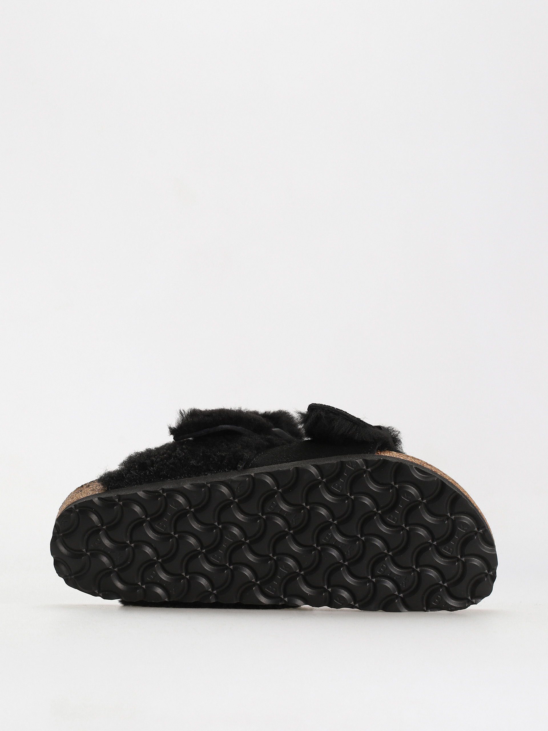 Klapki Birkenstock Arizona Split Teddy Parts Rivet Logo Suede Leather/Fur Narrow Wmn (black)