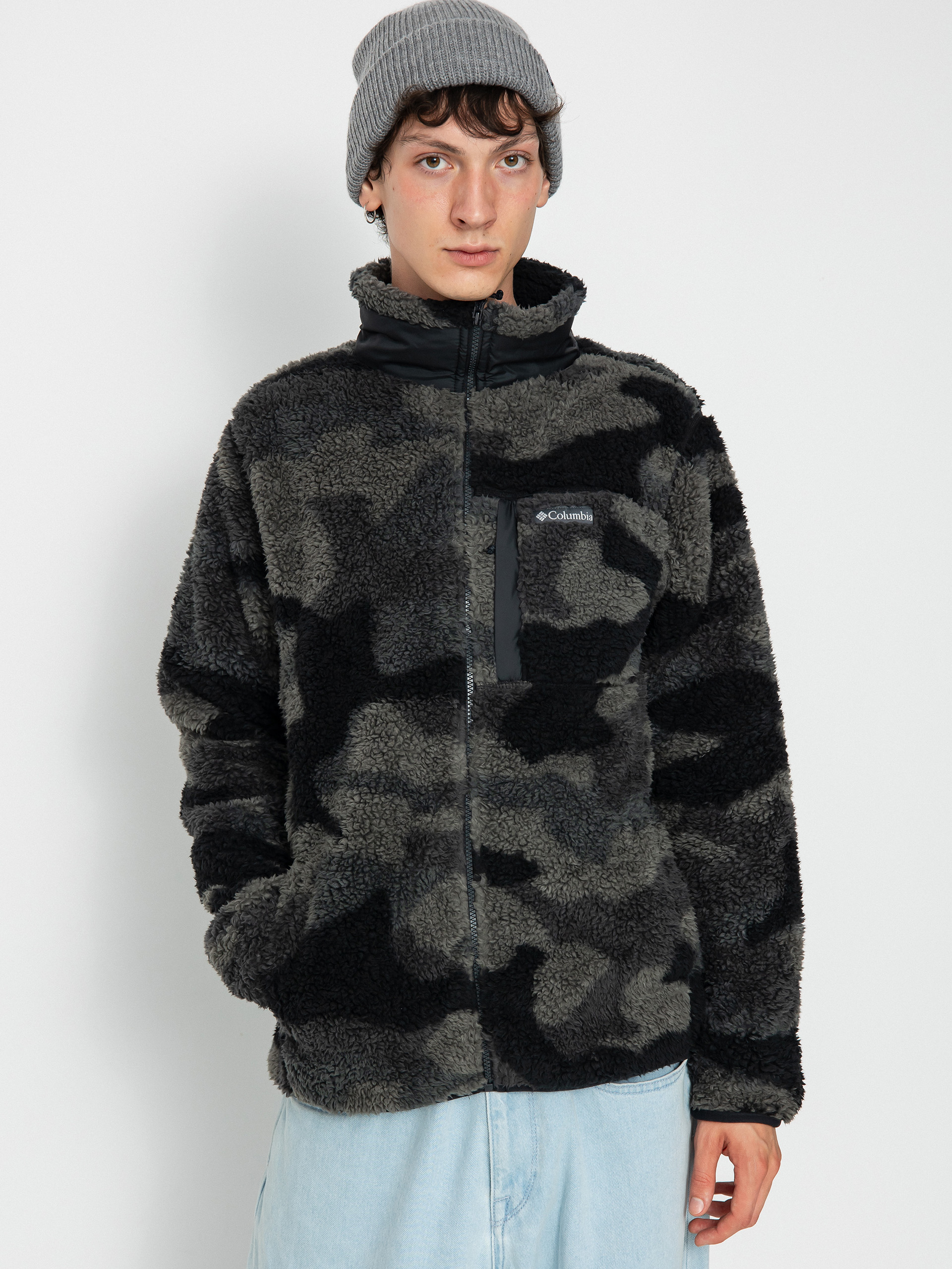 Męski Polar Columbia Winter Pass Print Fleece Full Zip (black mod camo)
