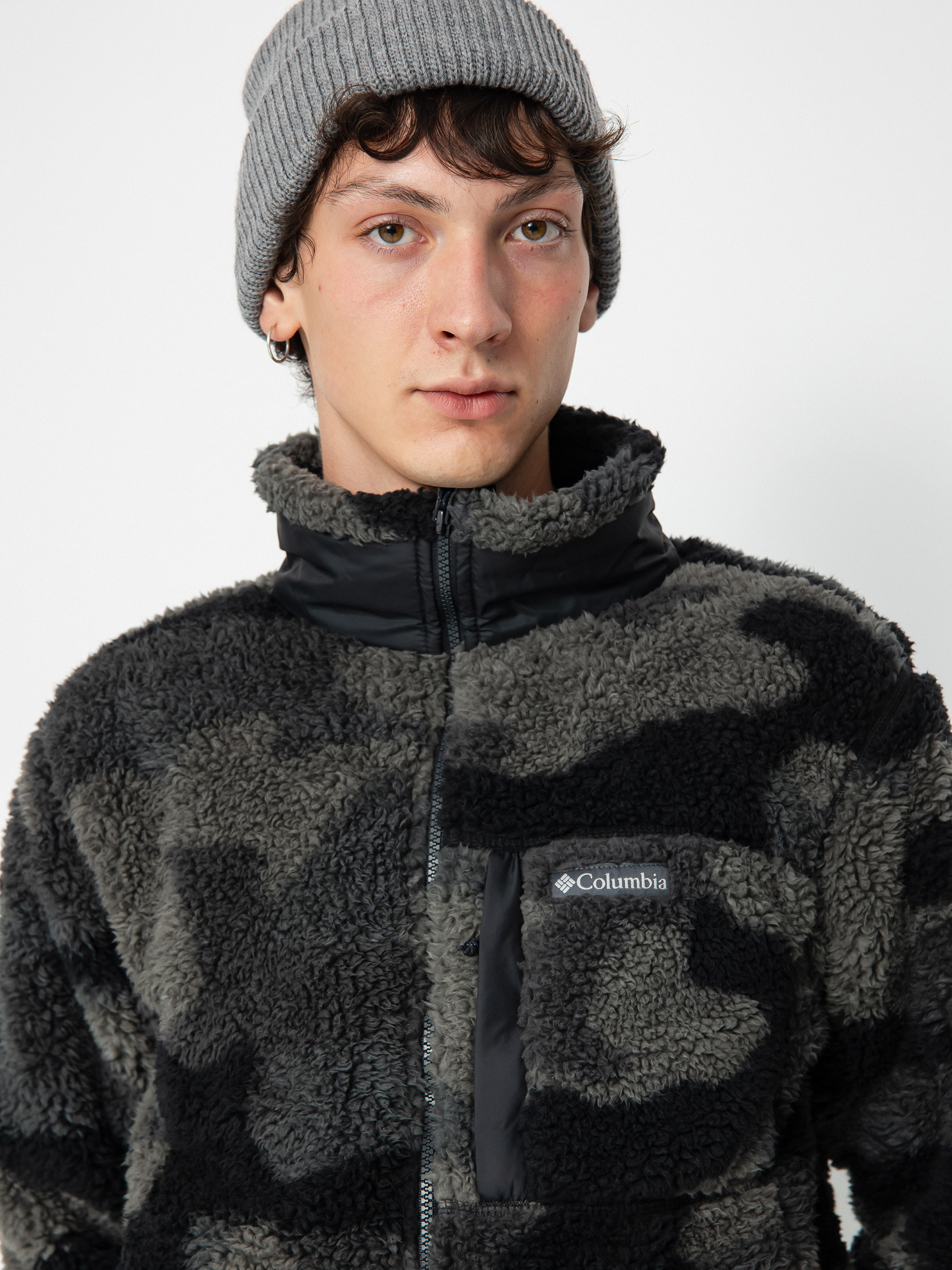 Męski Polar Columbia Winter Pass Print Fleece Full Zip (black mod camo)
