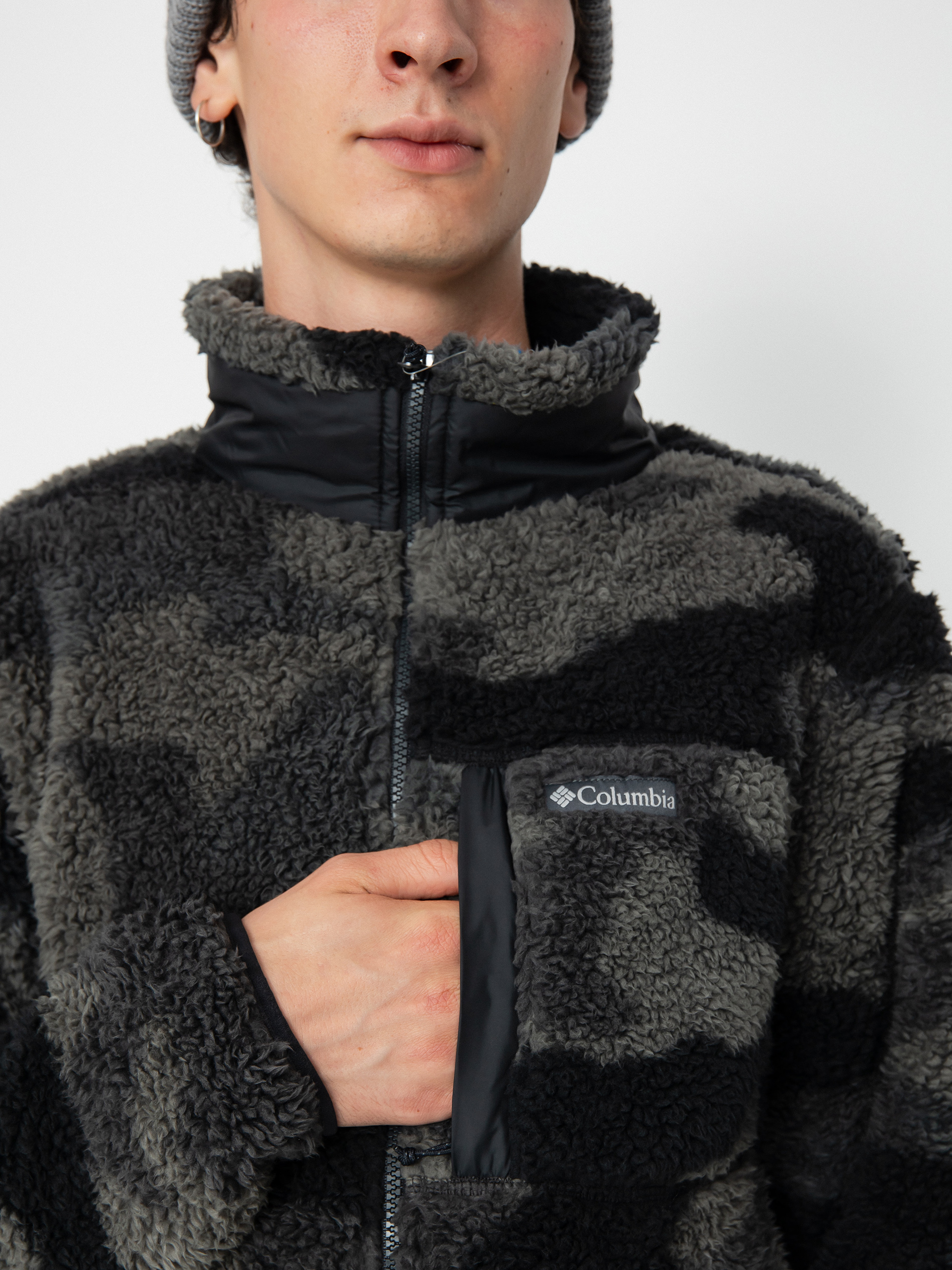 Męski Polar Columbia Winter Pass Print Fleece Full Zip (black mod camo)