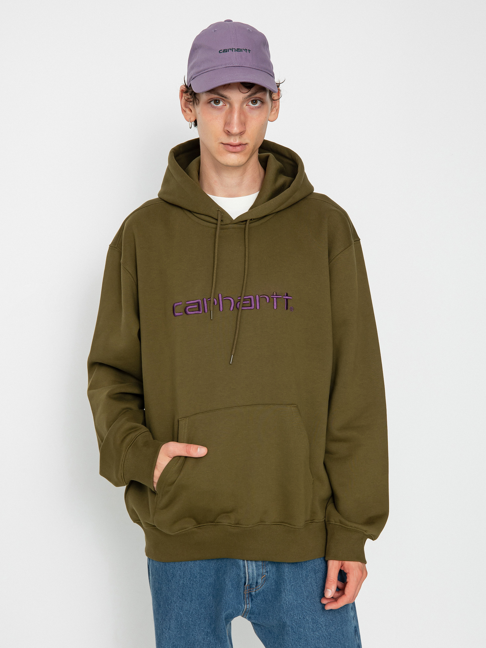 Bluza z kapturem Carhartt WIP Carhartt HD (highland/cassis)