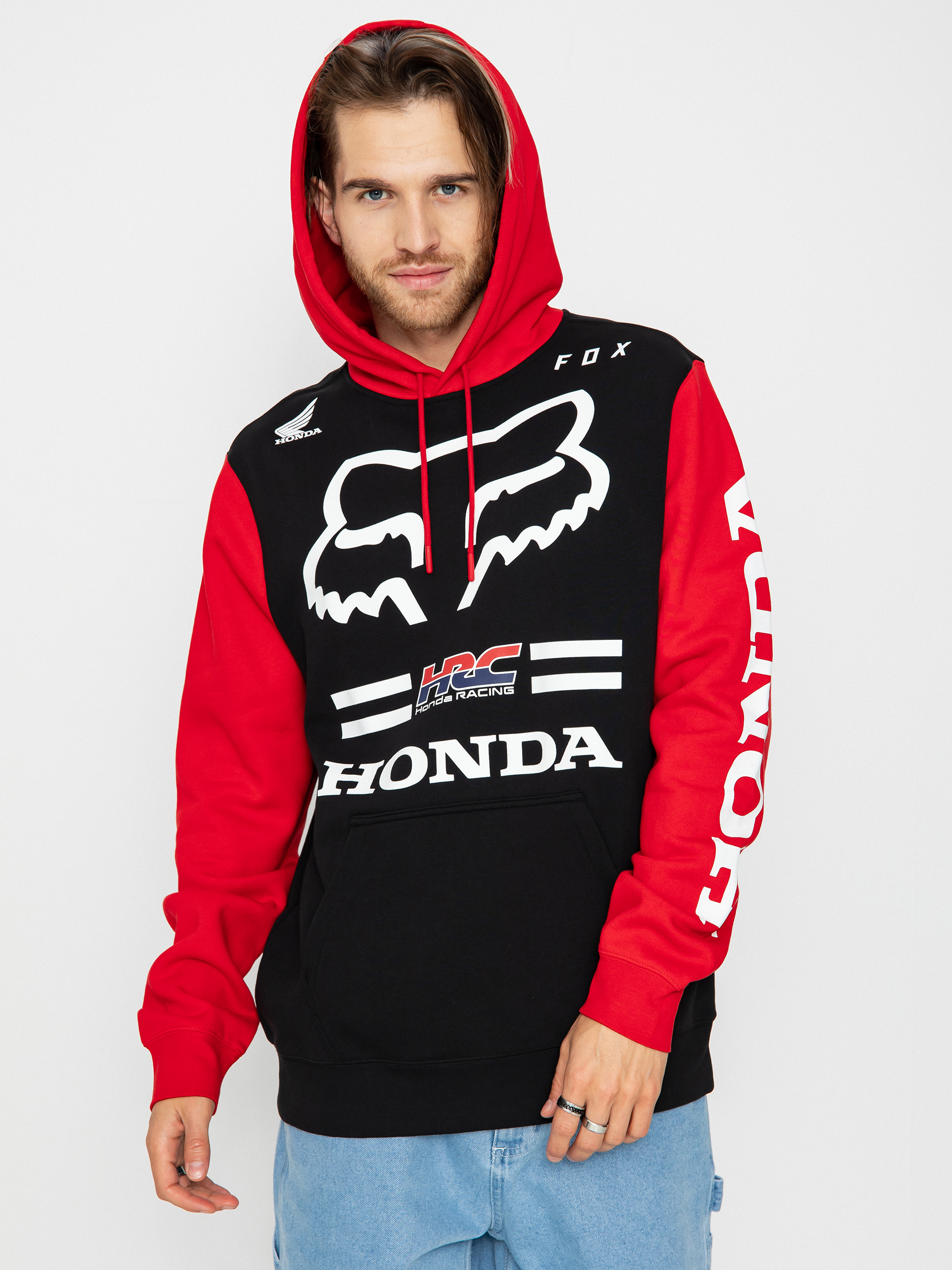Bluza z kapturem Fox Honda Flame HD (red)