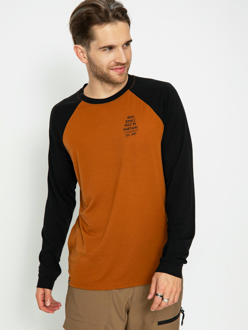 Longsleeve Mons Royale Icon Merino Raglan (black/copper)